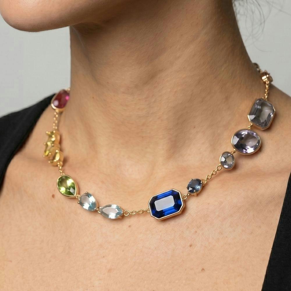 Hanabi Mixed Stone Necklace , view 4 of 5