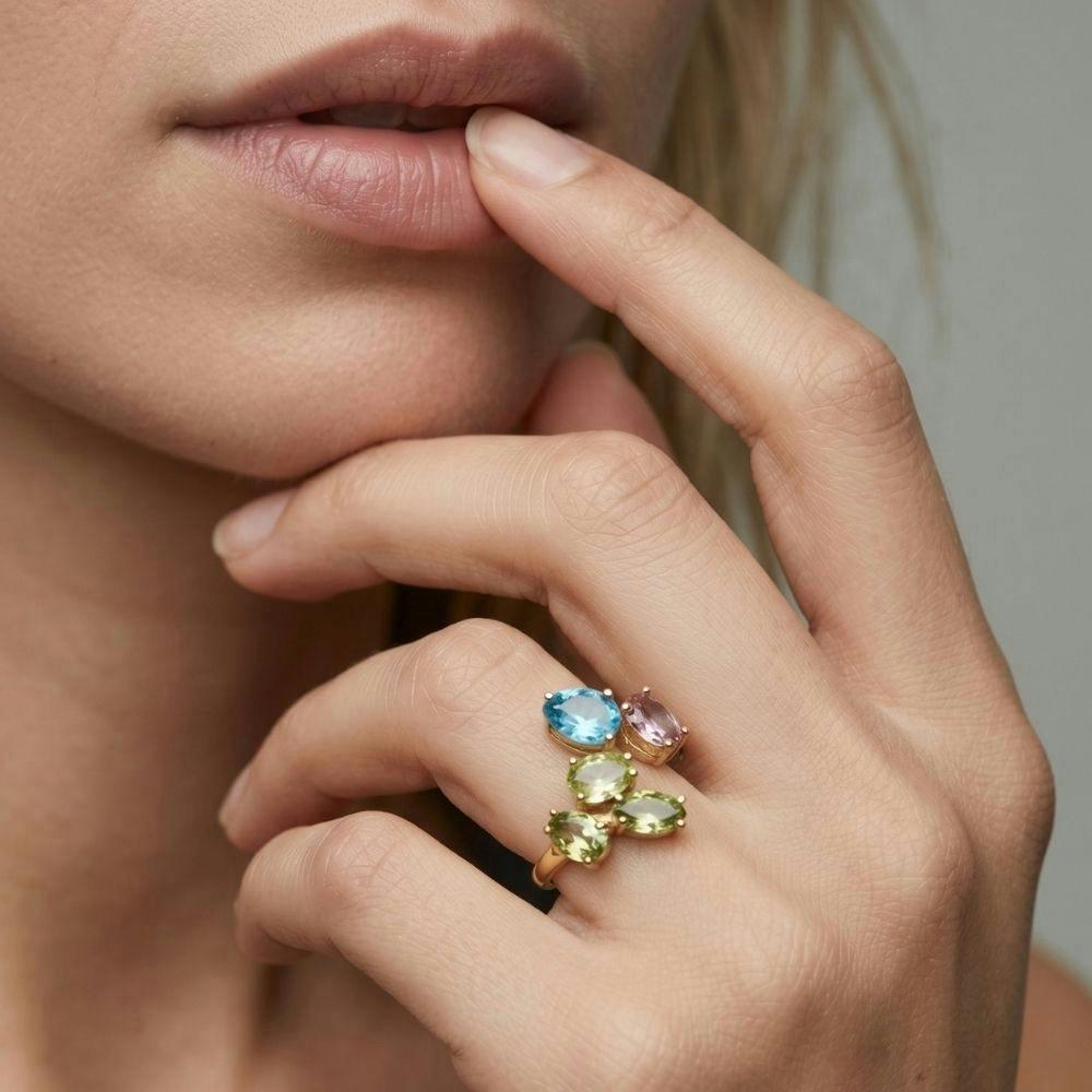 Hanabi Mixed Stones Ring , view 2 of 5