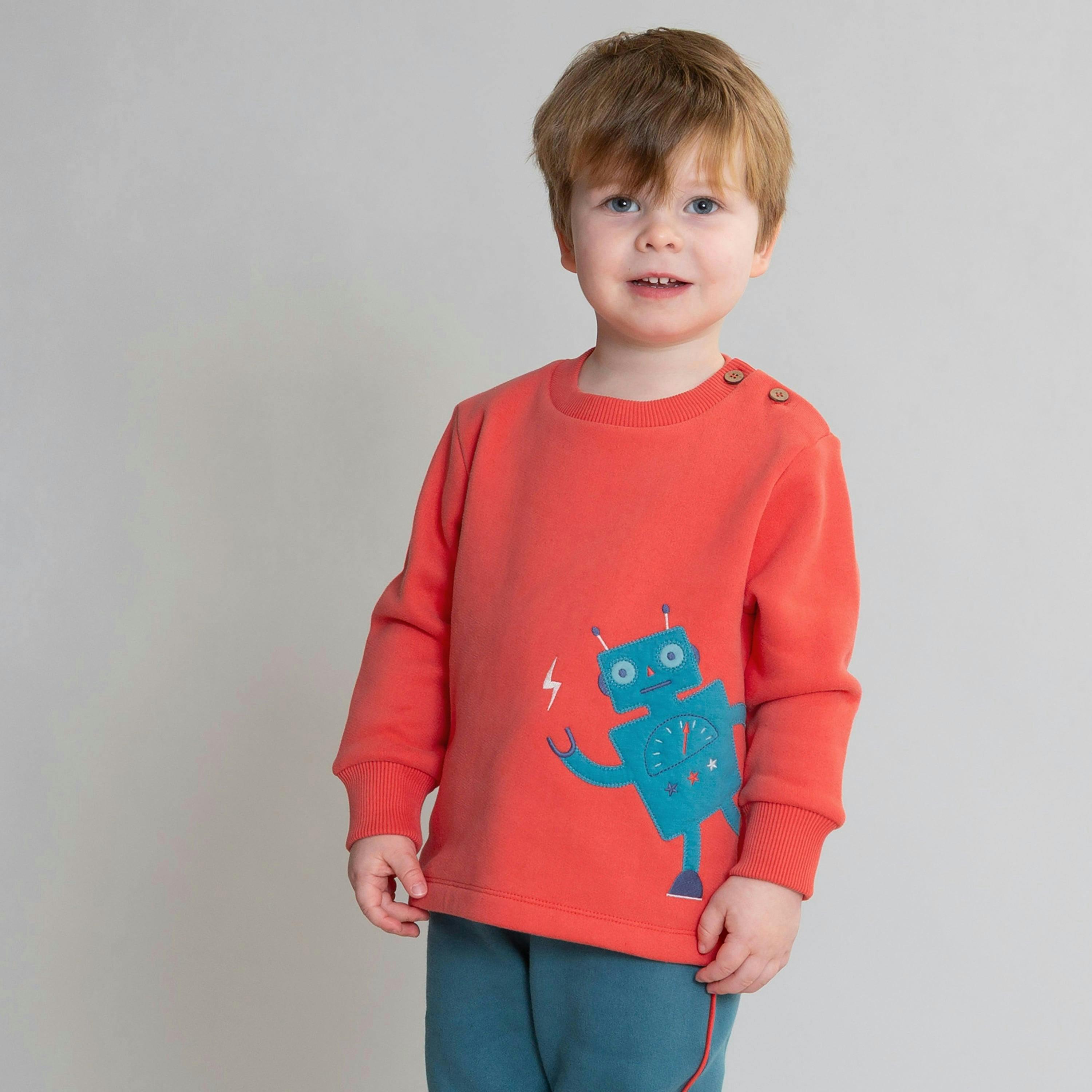 Kids Organic Rob The Bot Sweatshirt , view 2 of 5