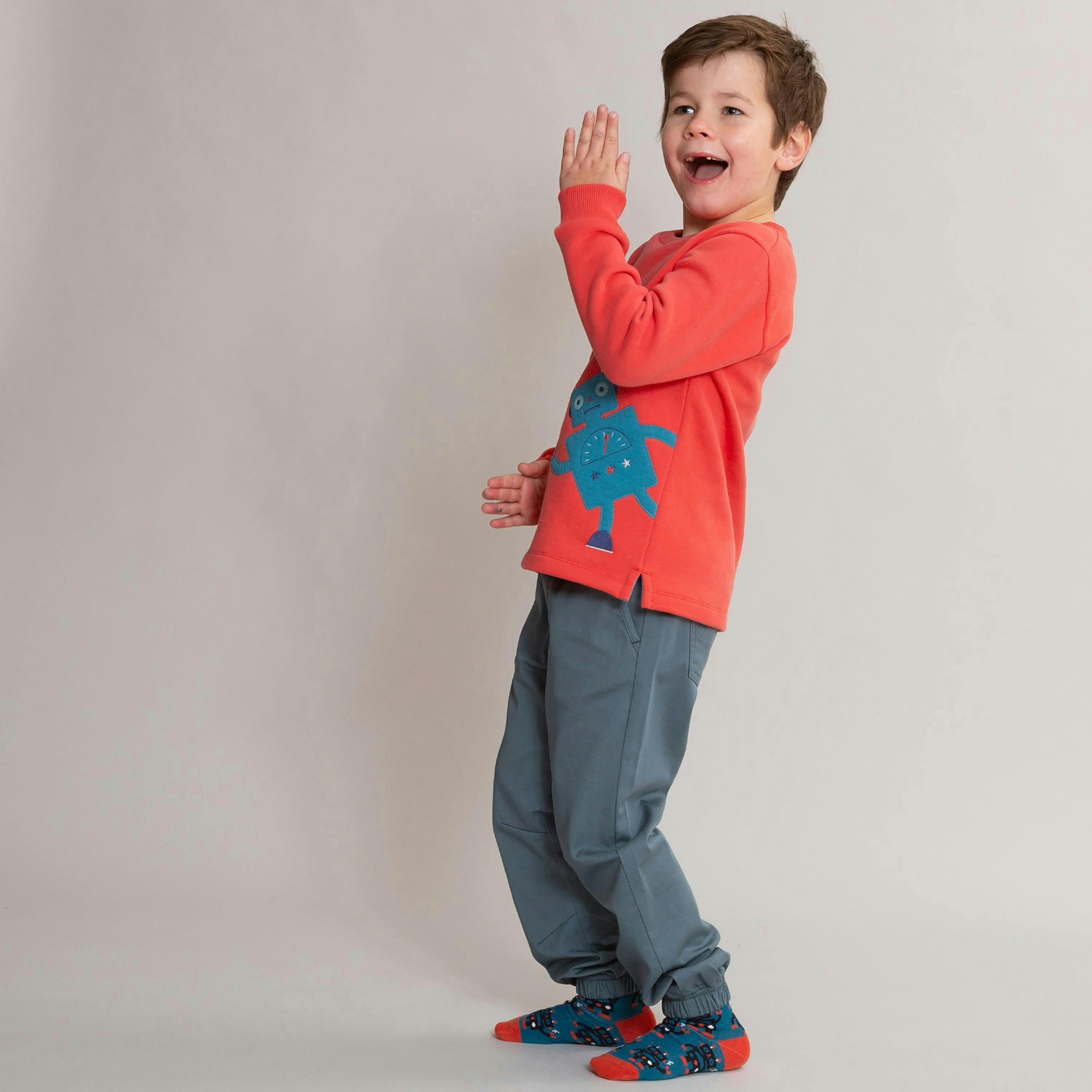 Kids Organic Rob The Bot Sweatshirt , view 3 of 5