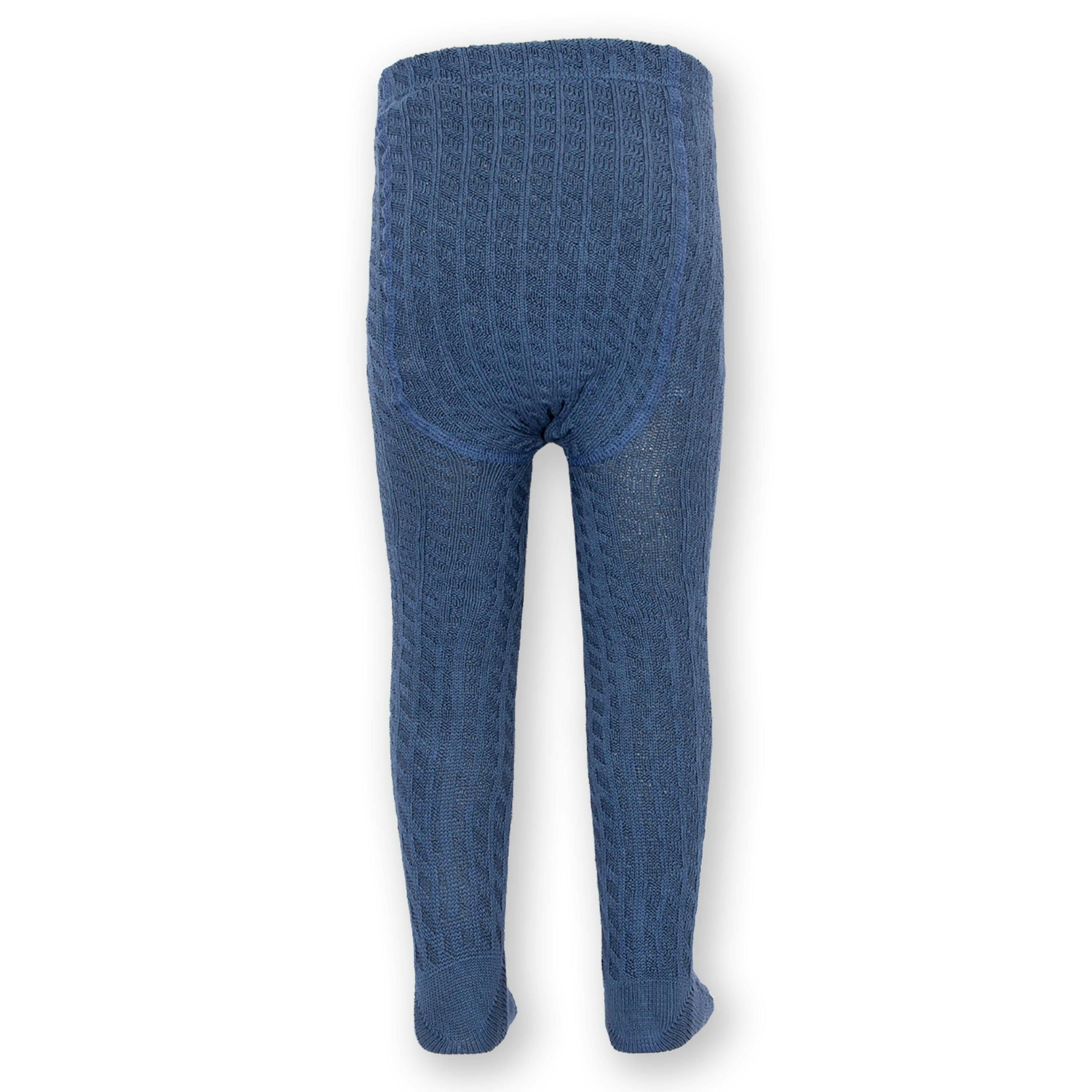 Kids Organic Cable Tights Navy , view 4 of 4