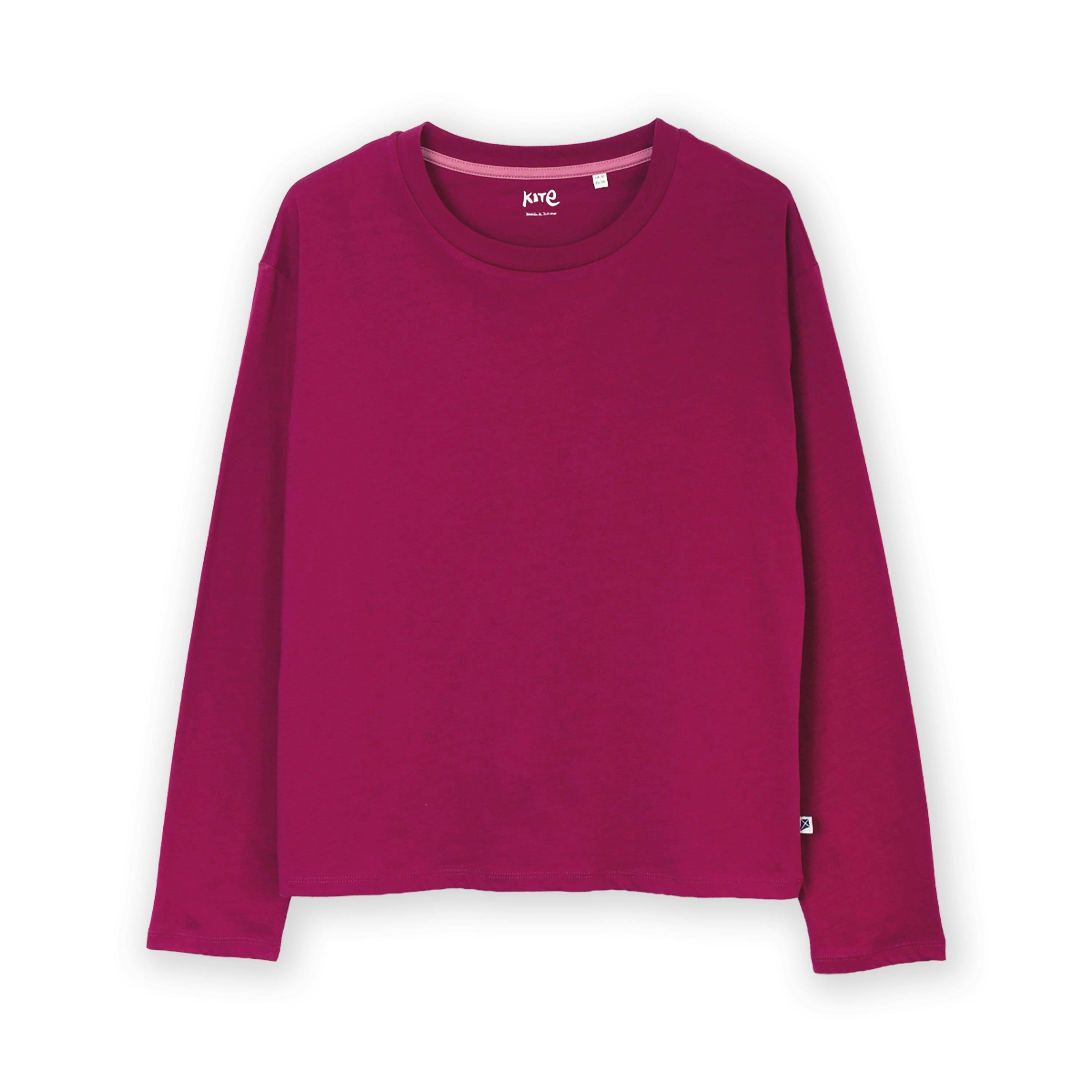 Organic Oxbridge Jersey T-Shirt Damson , view 2 of 4