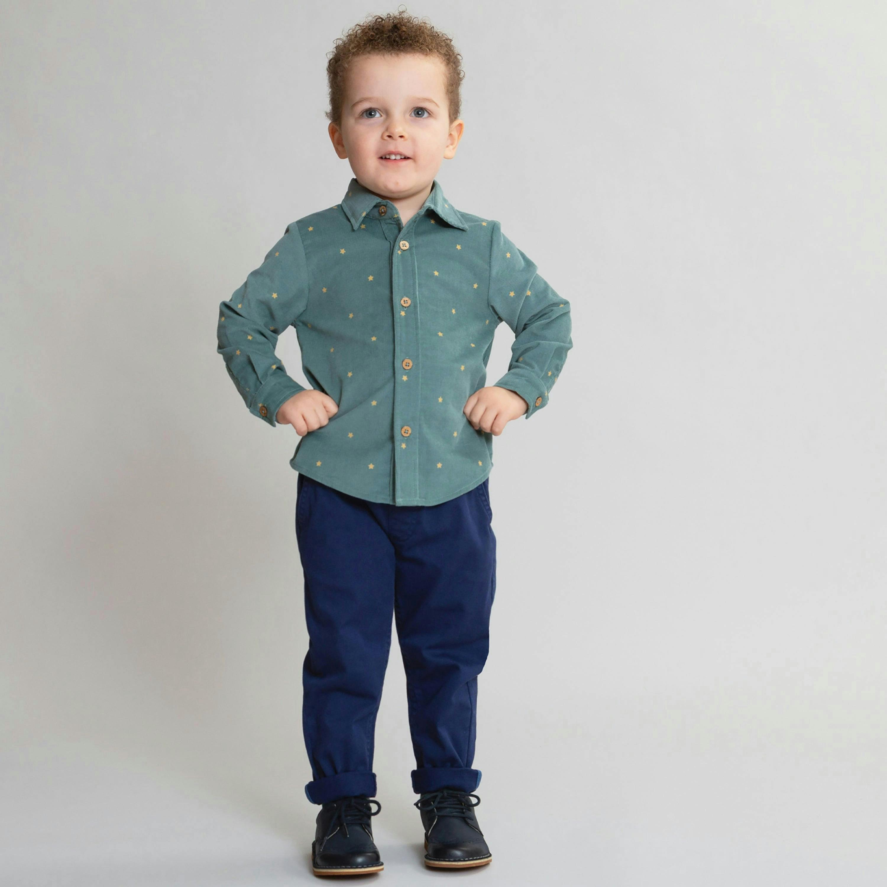 Kids Organic Comfy Chinos Midnight , view 2 of 4