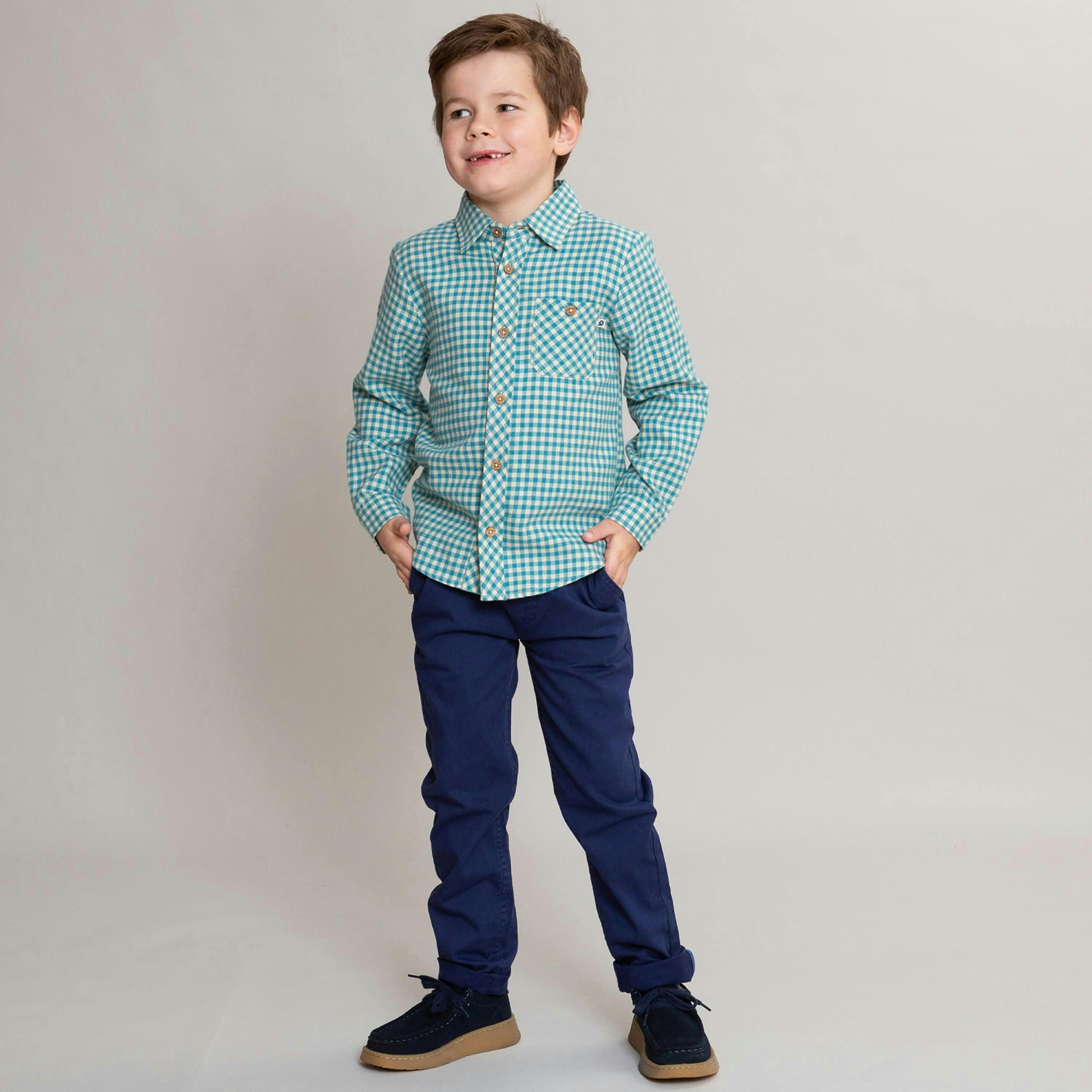 Kids Organic Comfy Chinos Midnight , view 3 of 4