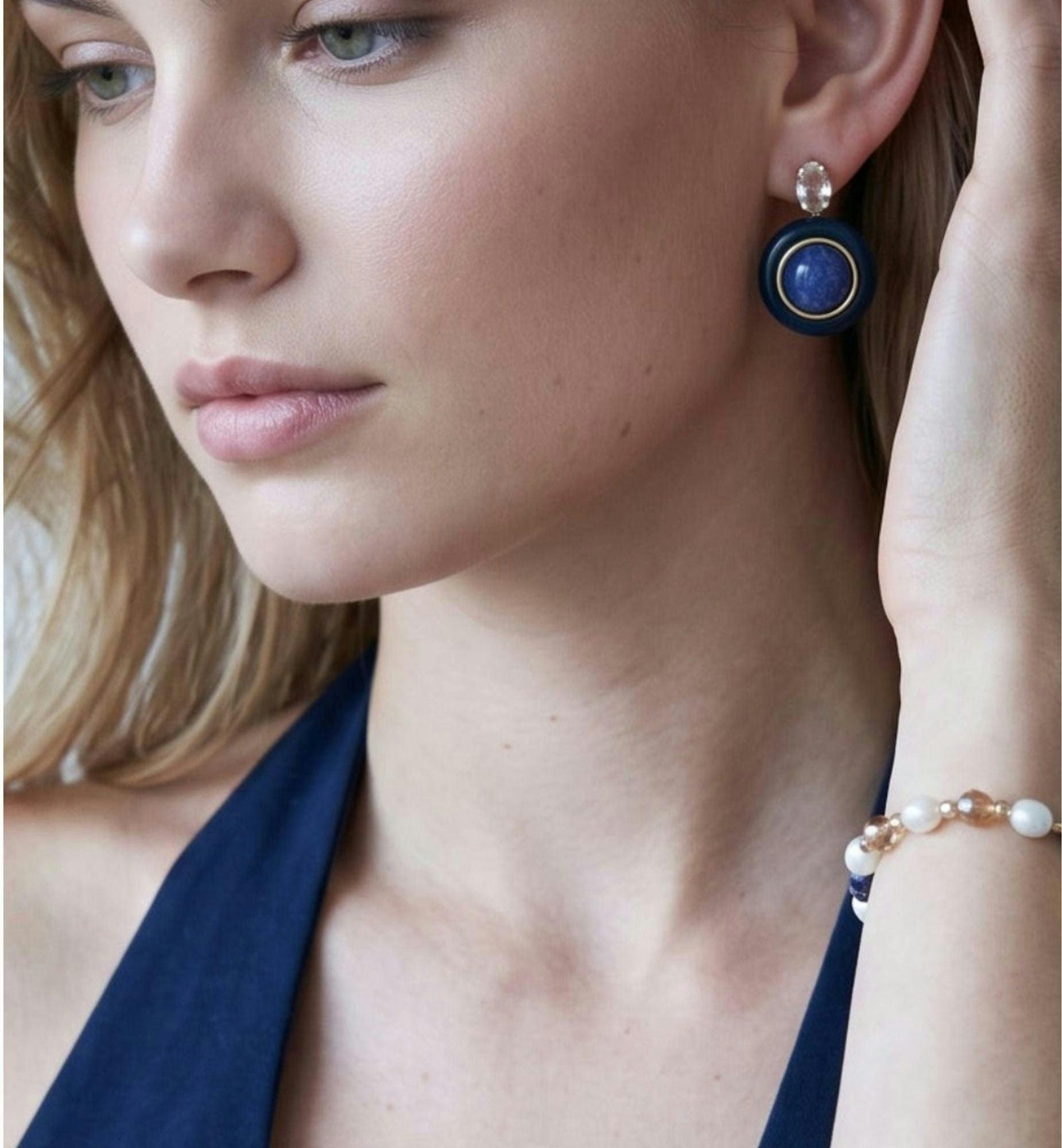 Enso Crystal Bracelet with Sodalite Charm , view 2 of 5