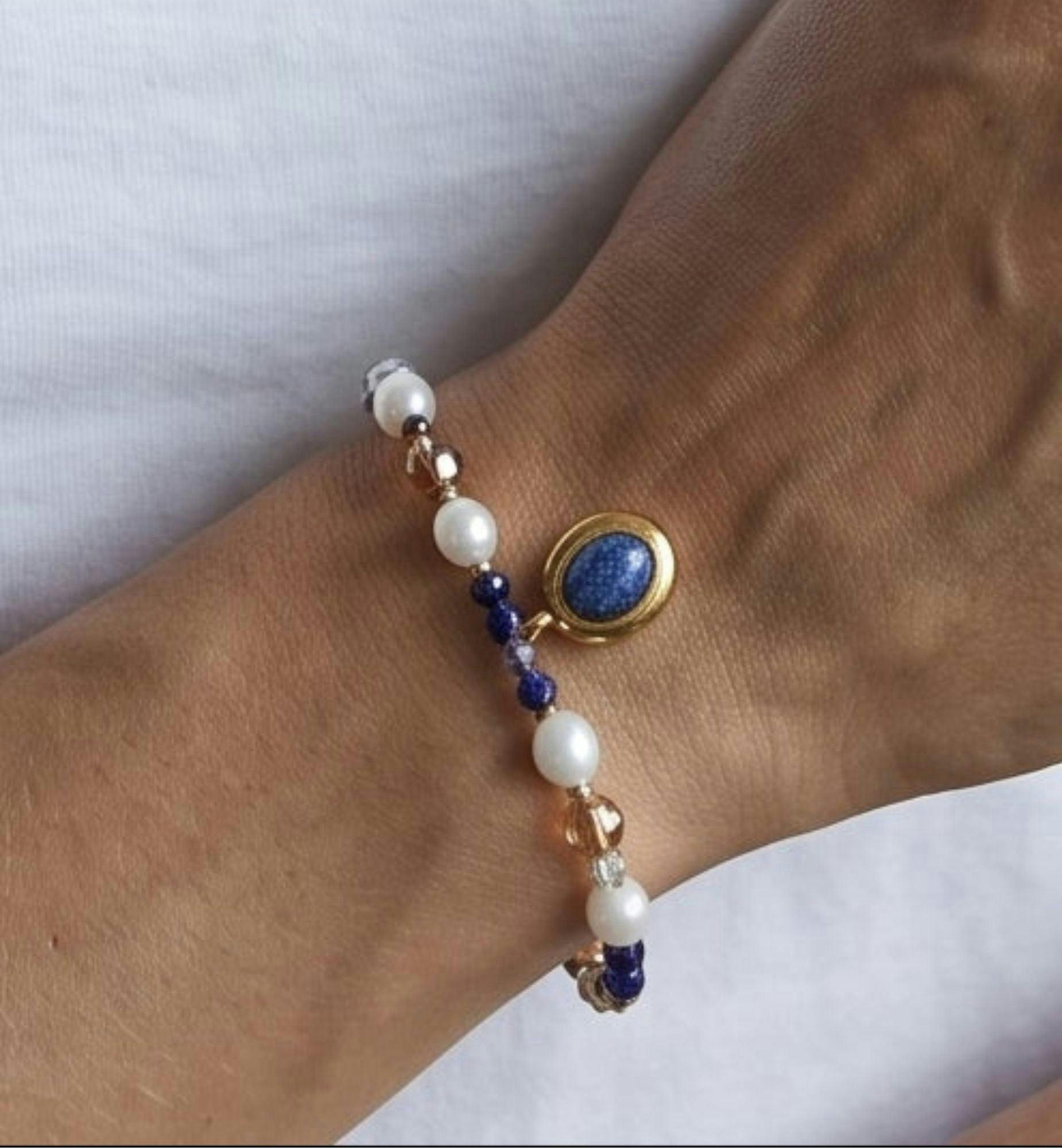 Enso Crystal Bracelet with Sodalite Charm , view 4 of 5