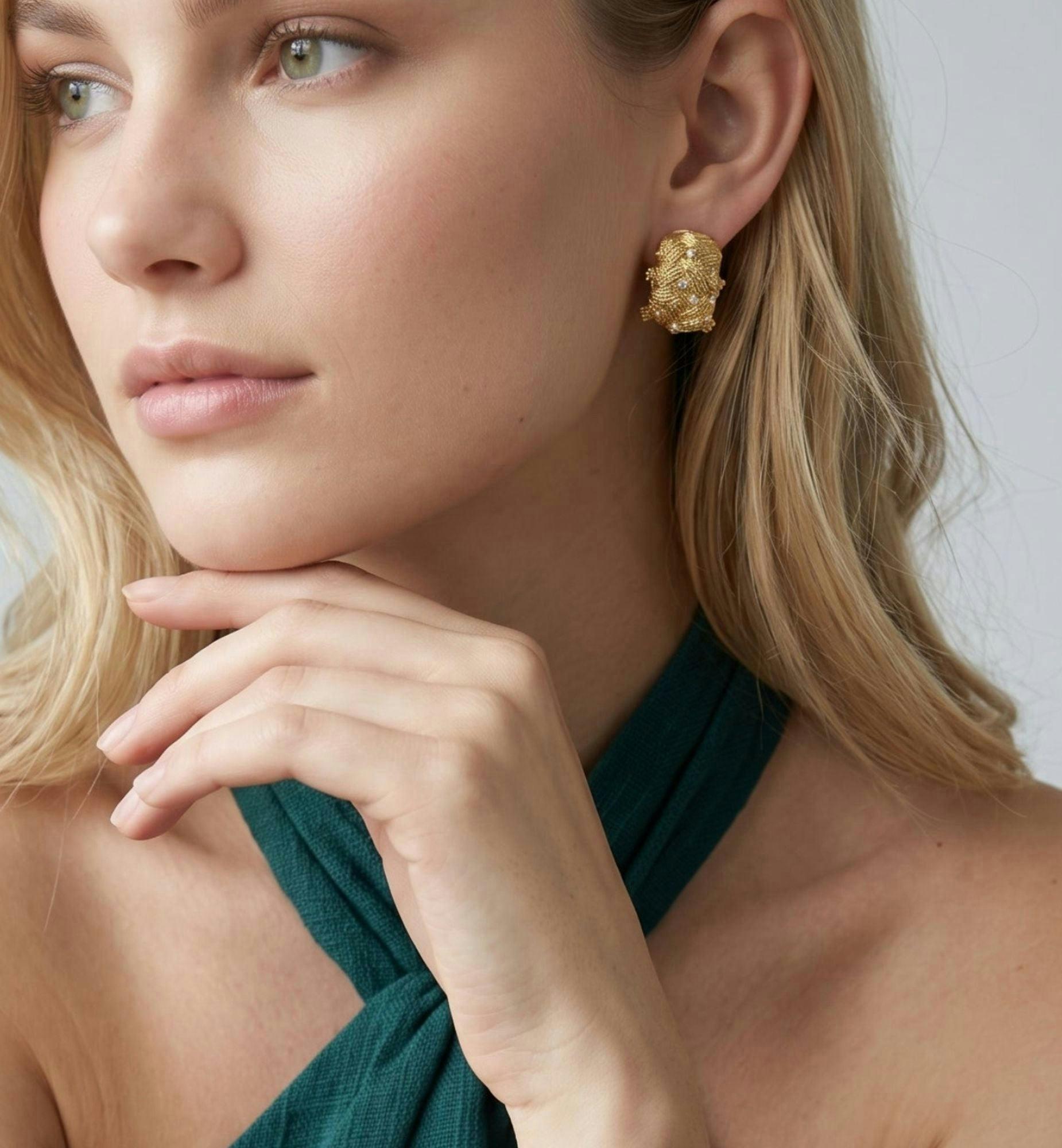 Kin Woven Stone Hoop Earrings , view 2 of 5