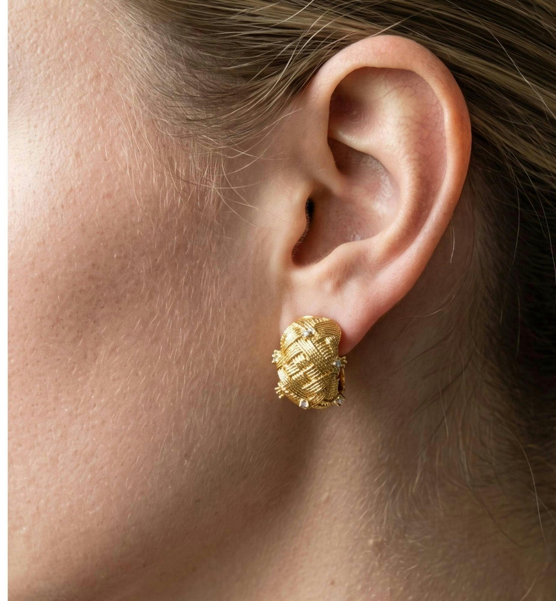 Kin Woven Stone Hoop Earrings , view 4 of 5