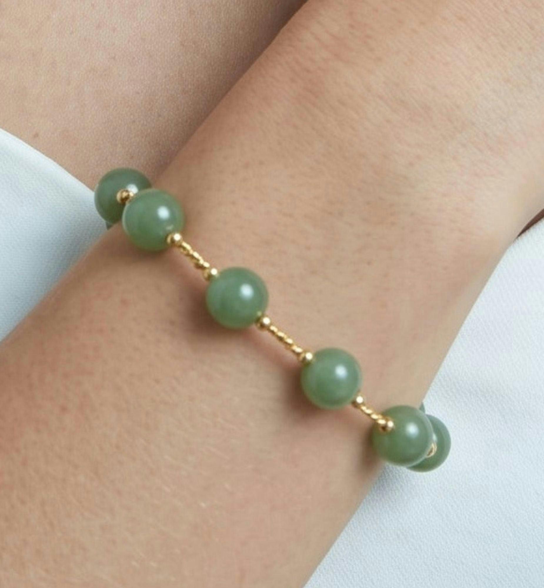 Enso Round Jade Bead Bracelet , view 4 of 5