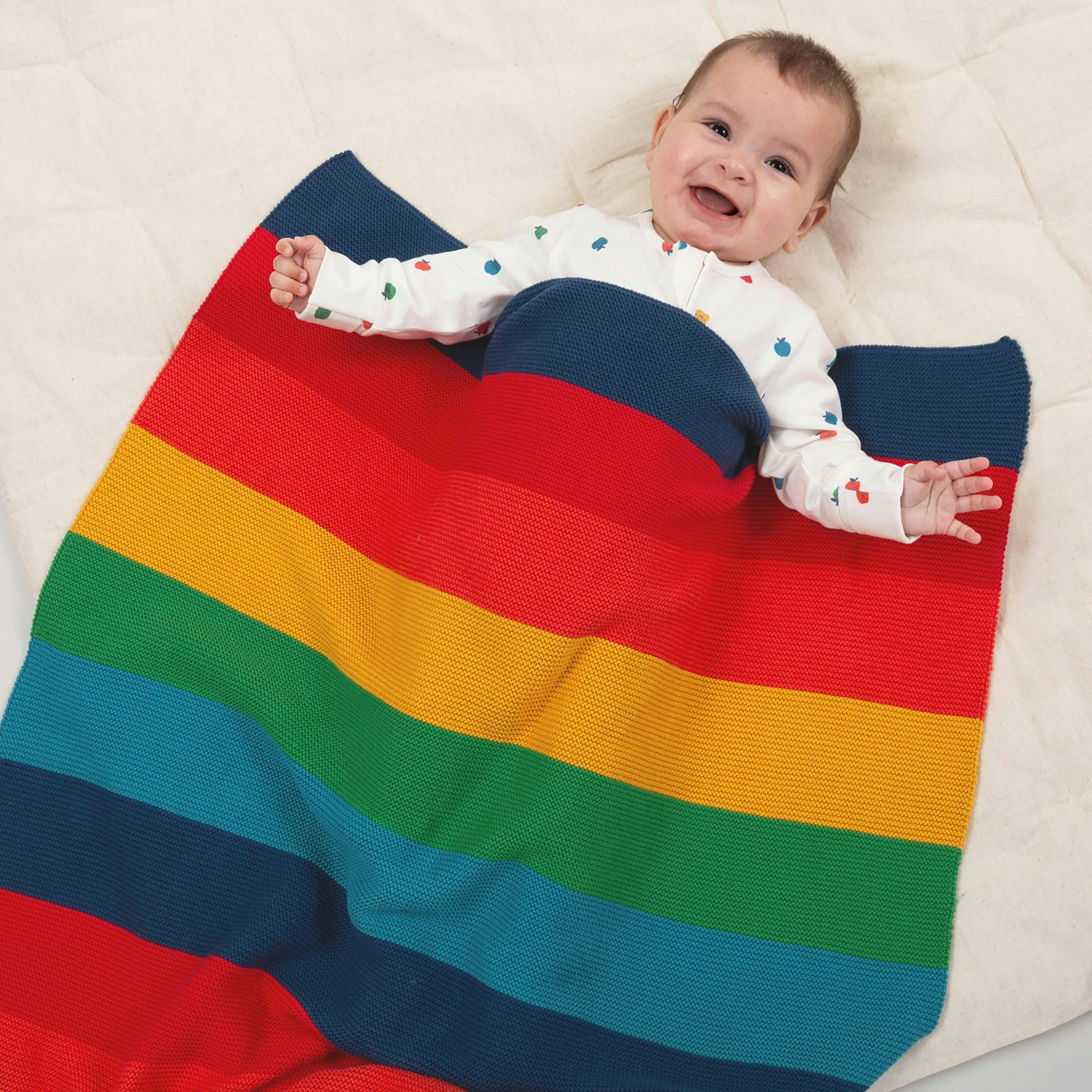 Baby Organic Cabana Stripe Blanket Rainbow , view 2 of 2