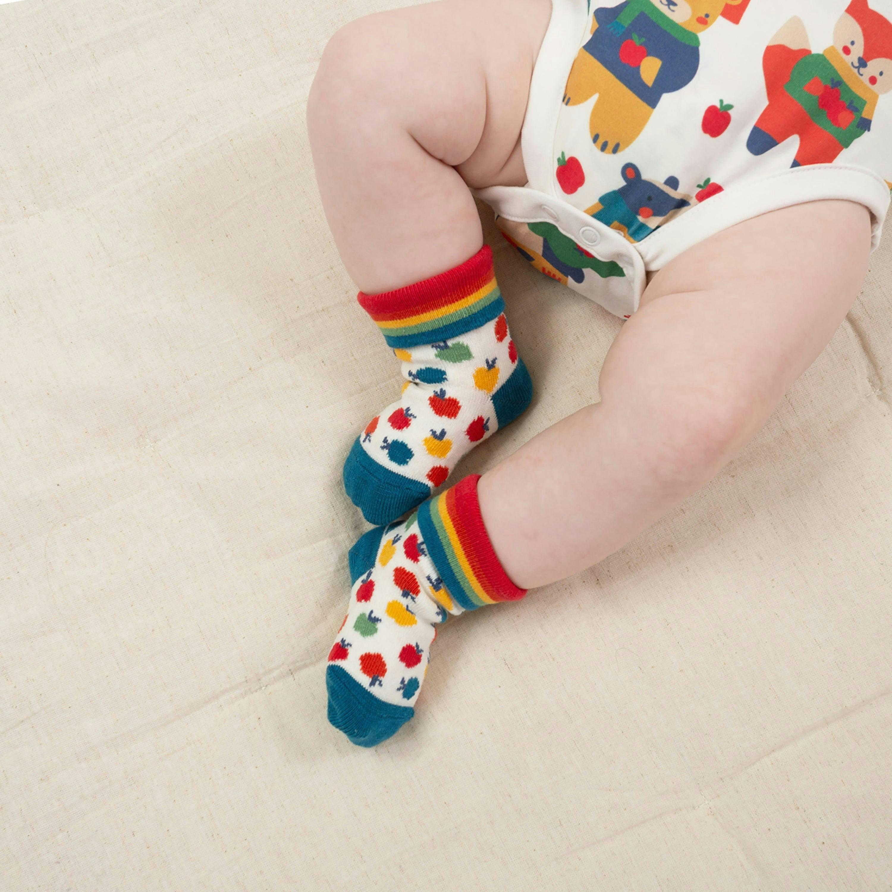 Baby Organic Apple A Day Socks , view 2 of 4