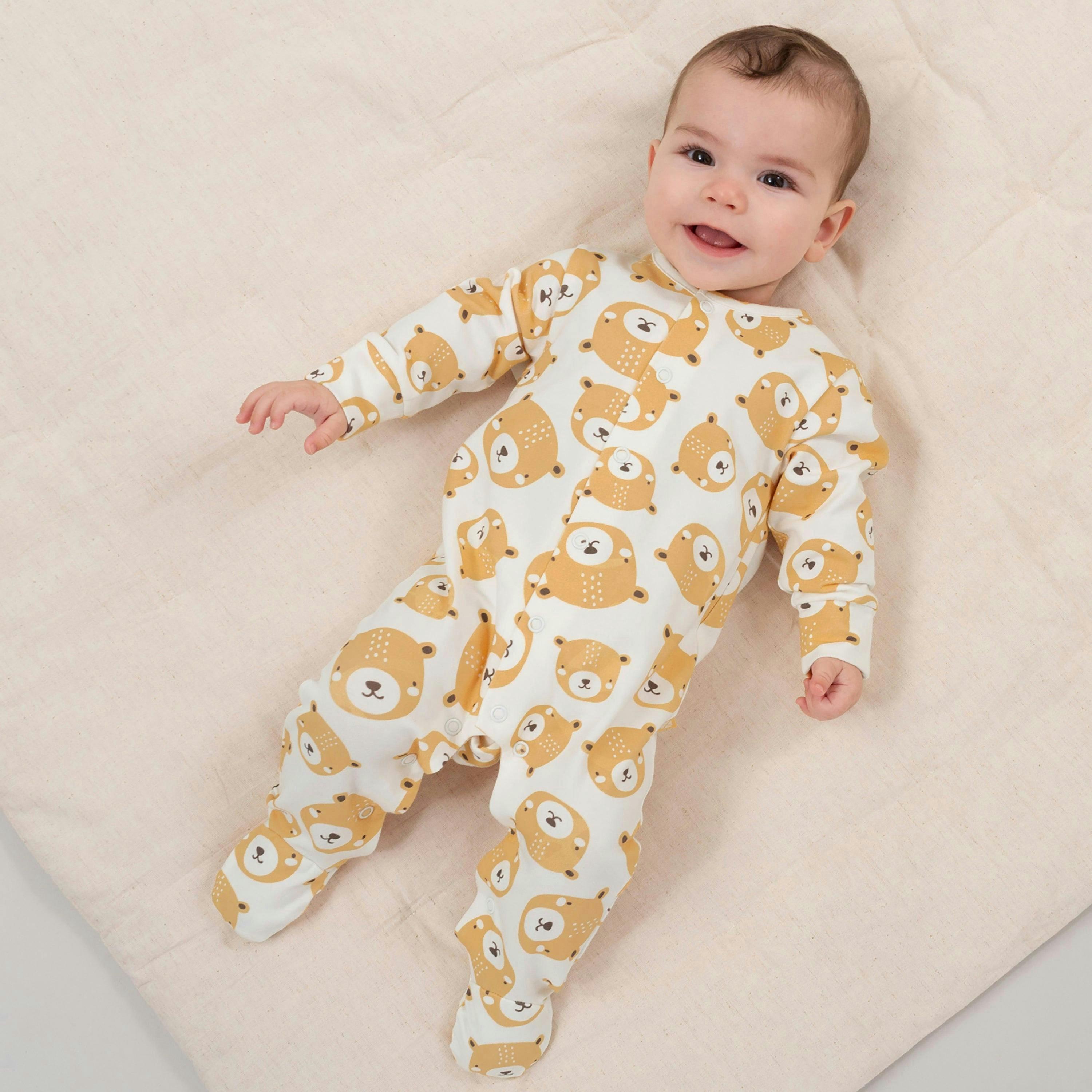 Baby Organic Teddy Sleepsuit , view 2 of 3
