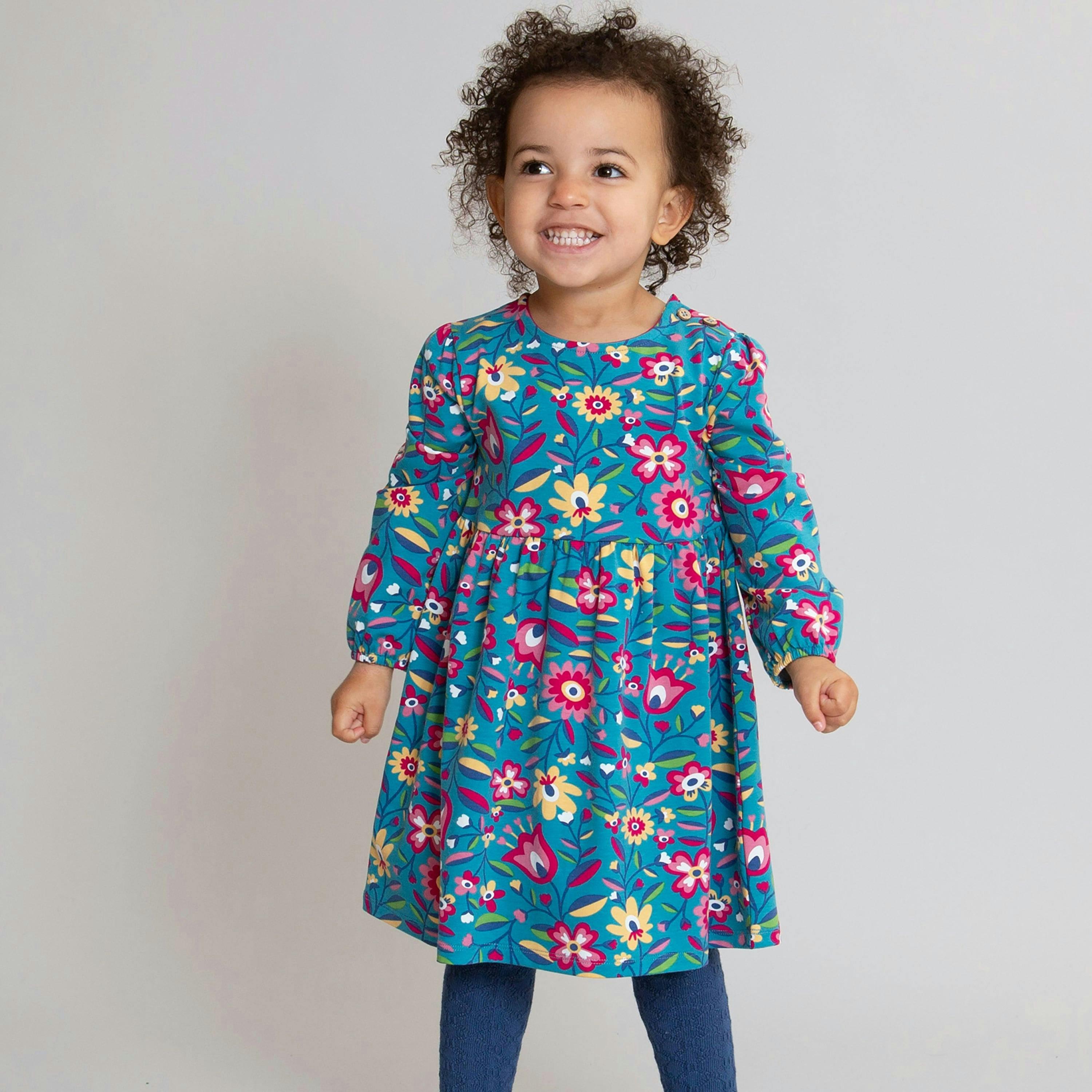 Kids Organic Folksy Bloom Dress , view 2 of 3