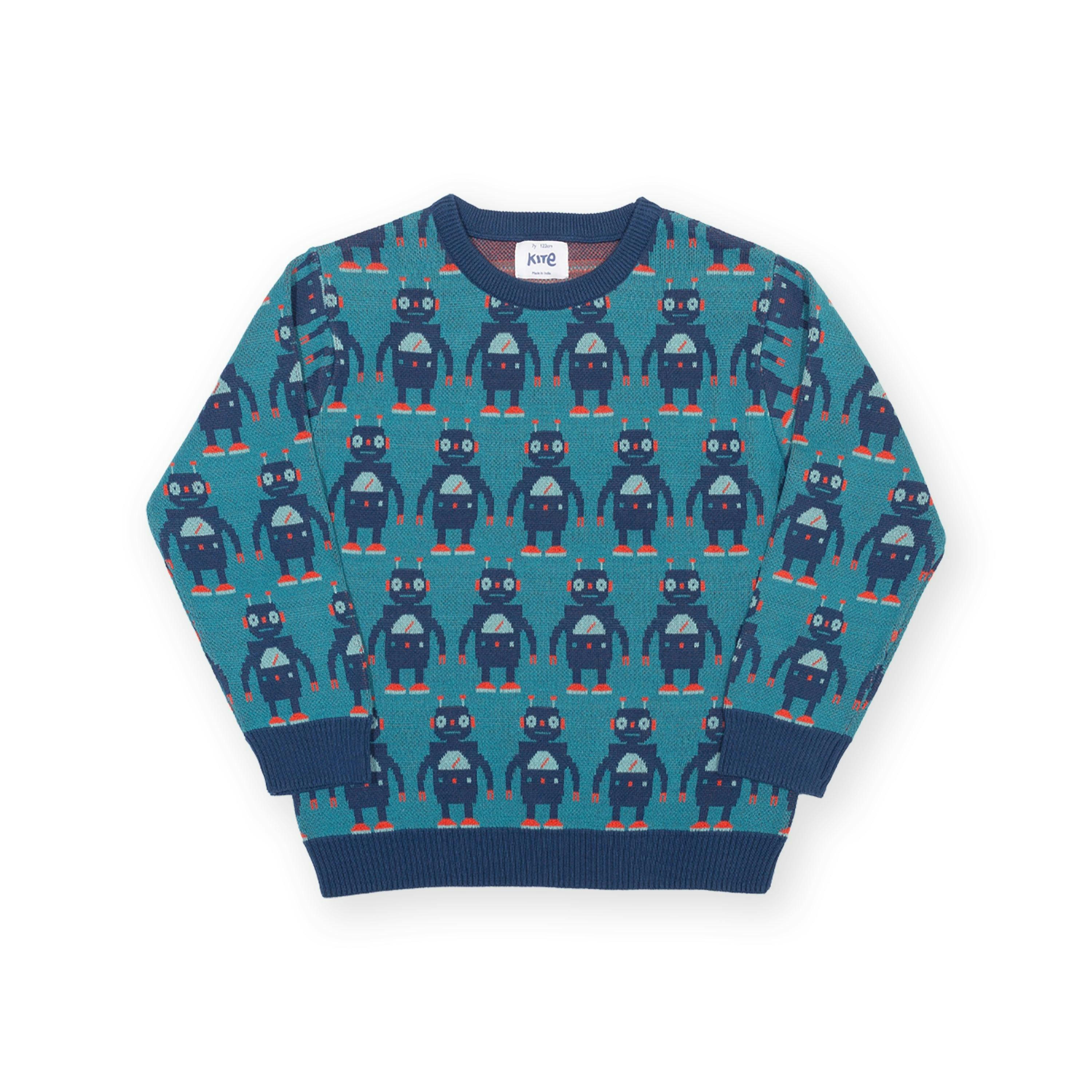 Kids Organic Rob The Bot Jumper , view 4 of 5