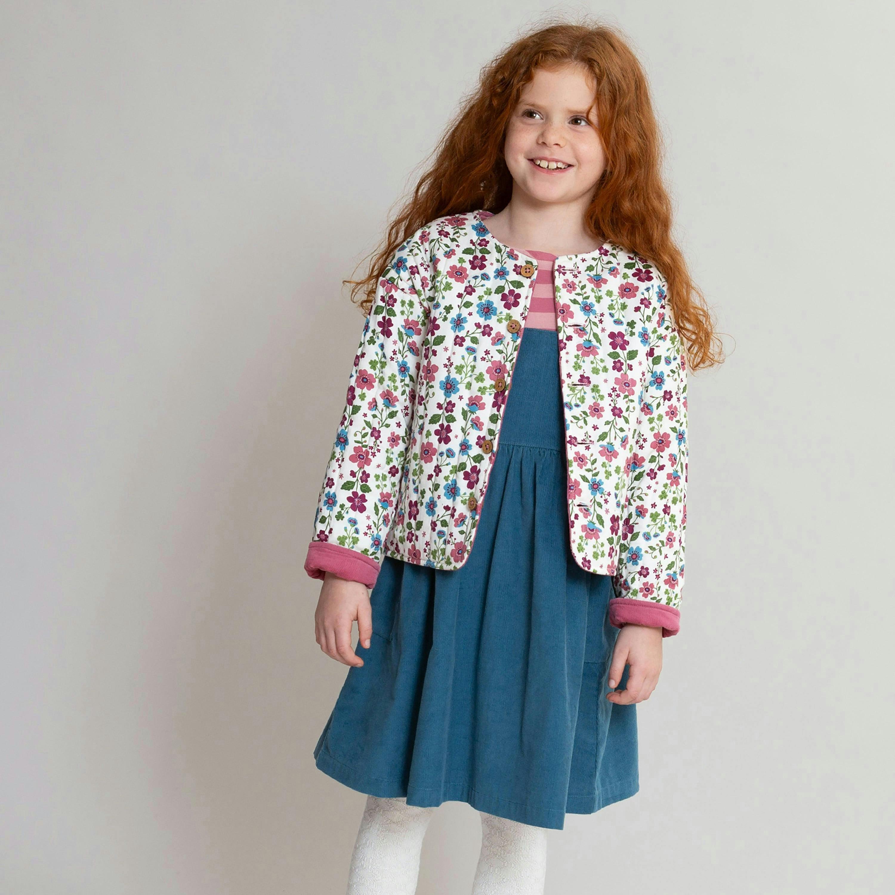 Kids Organic Clover Quilted Jacket , view 3 of 5
