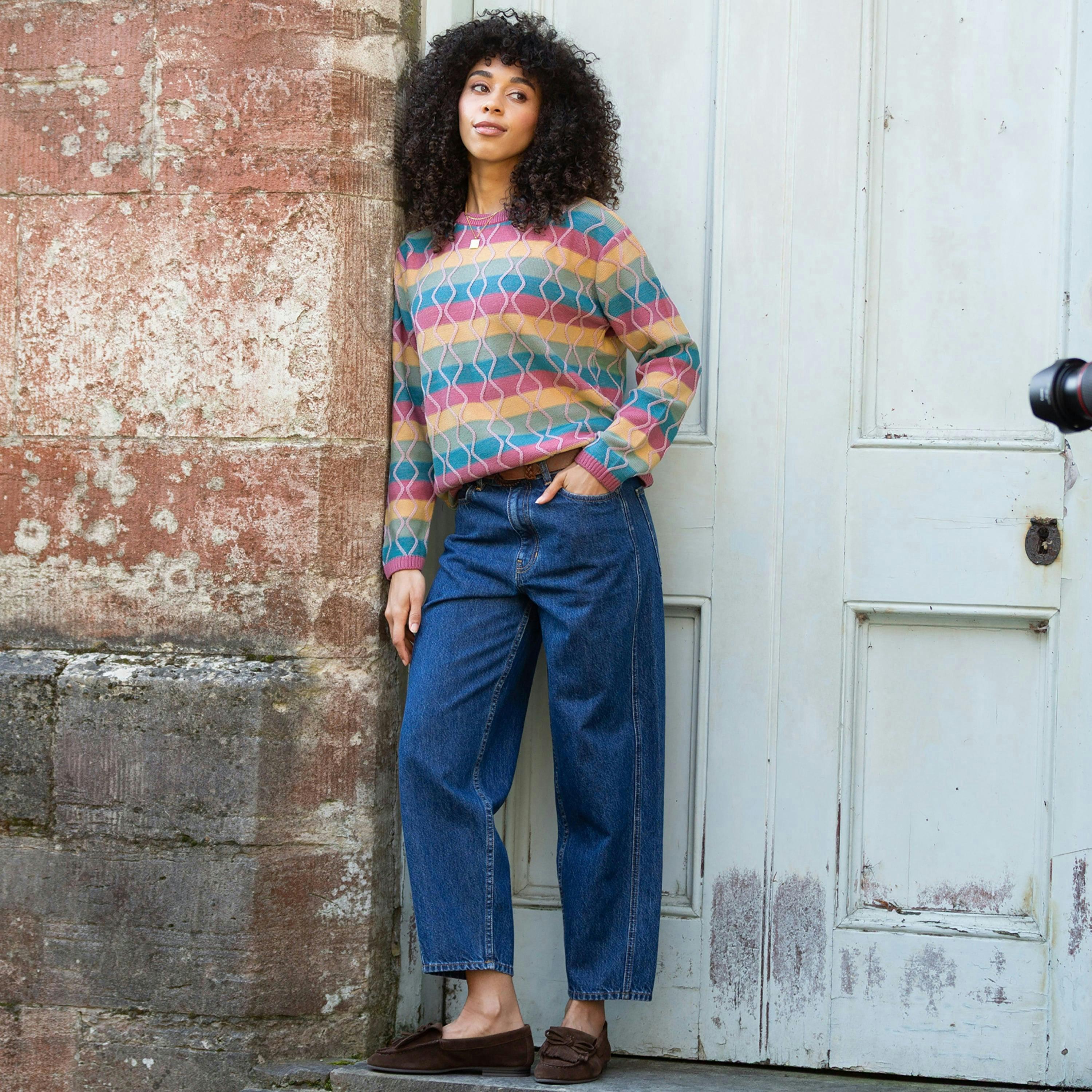 Organic Fancy Stripe Hermitage Knit Jumper , view 4 of 6