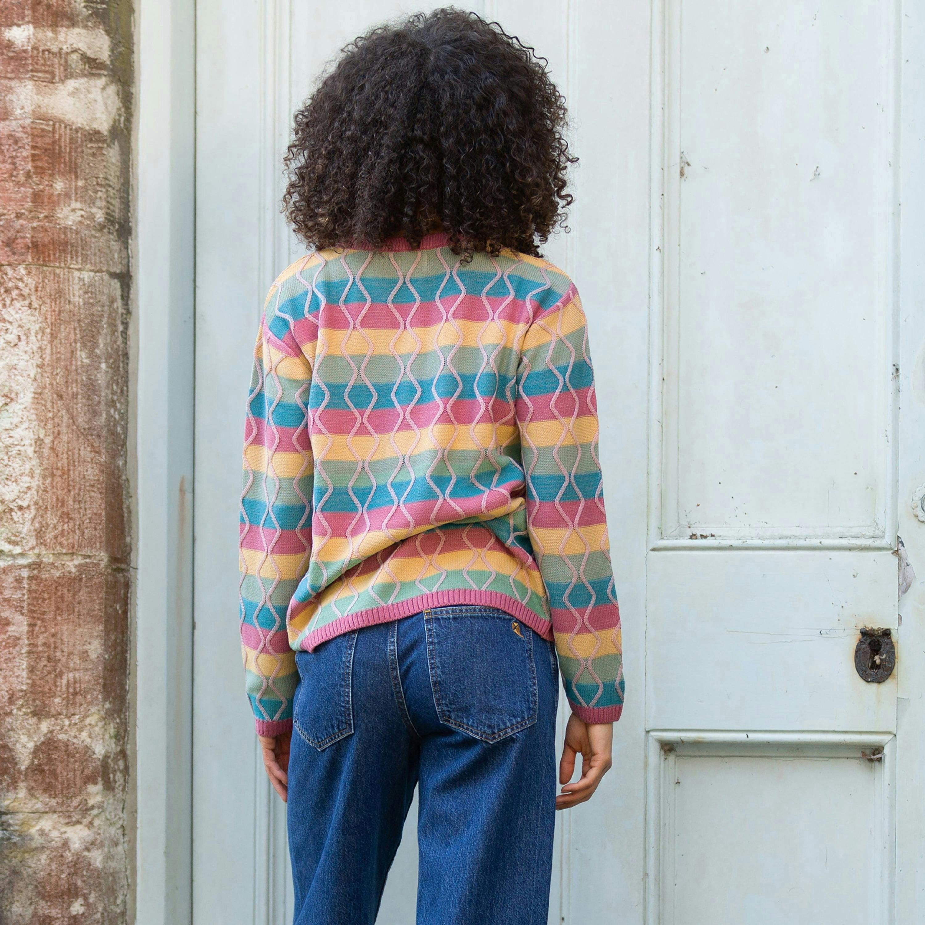 Organic Fancy Stripe Hermitage Knit Jumper , view 5 of 6