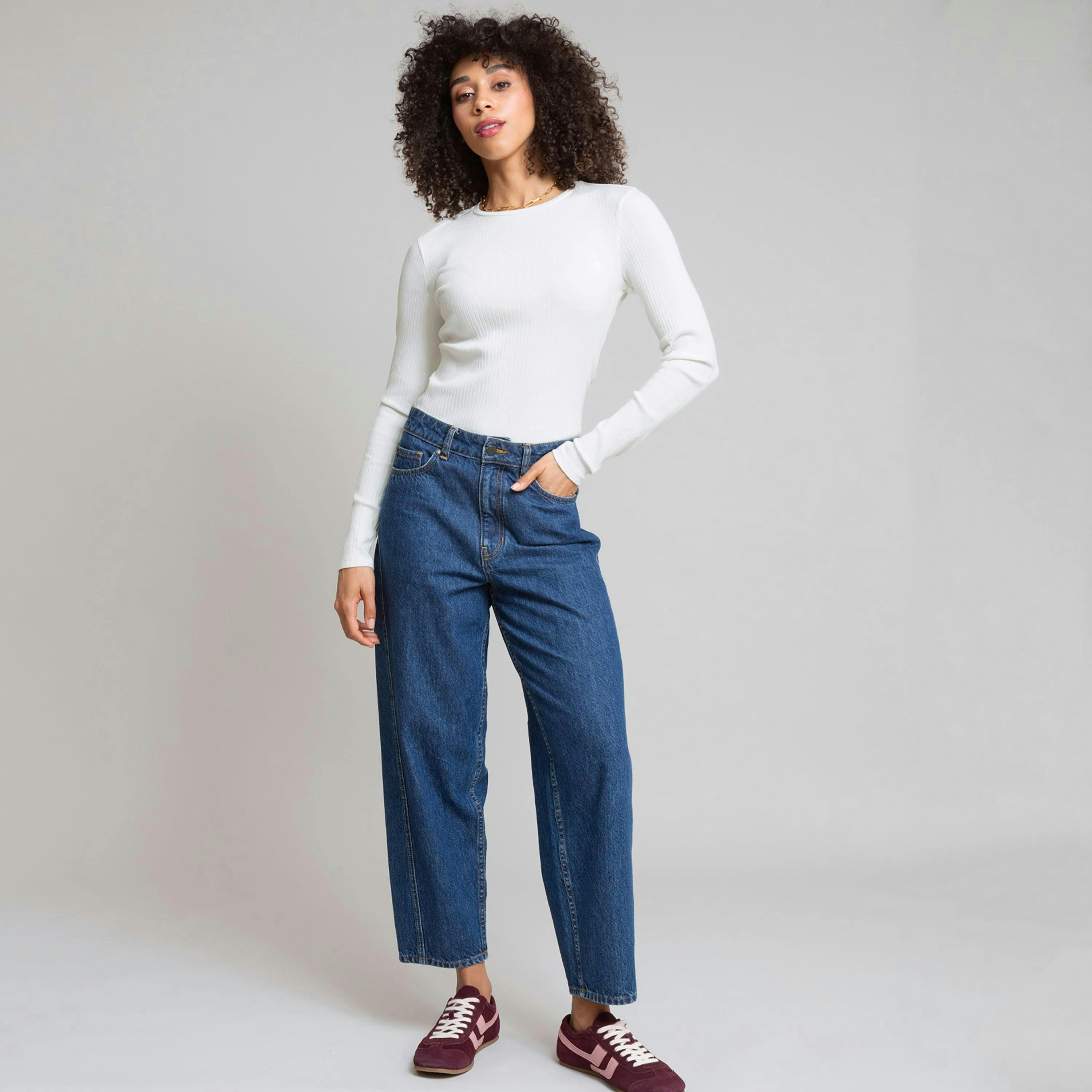 Organic Portesham Ribbed Jersey T-Shirt Off-White , view 3 of 4
