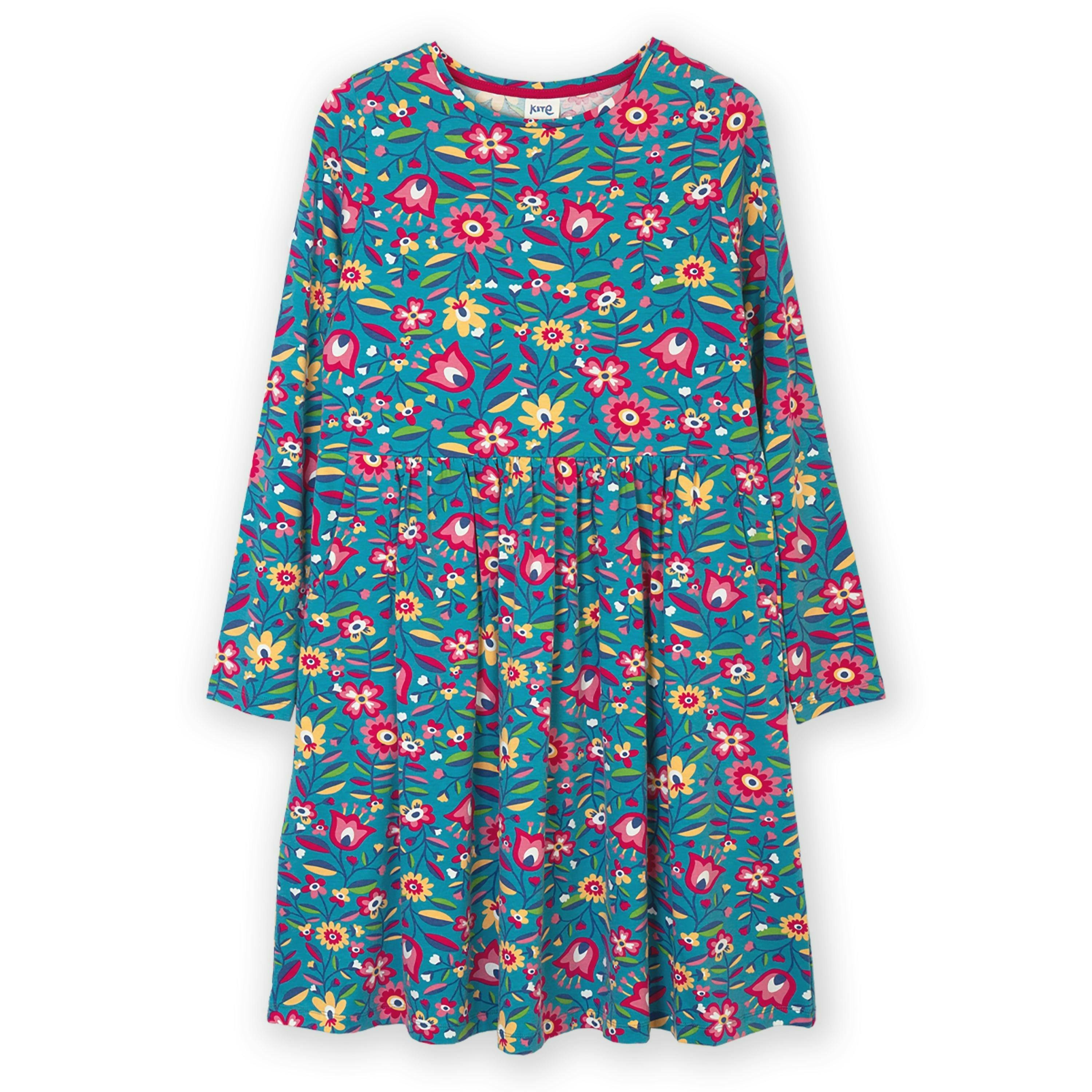 Organic Folksy Bloom Harbour Jersey Dress , view 2 of 4