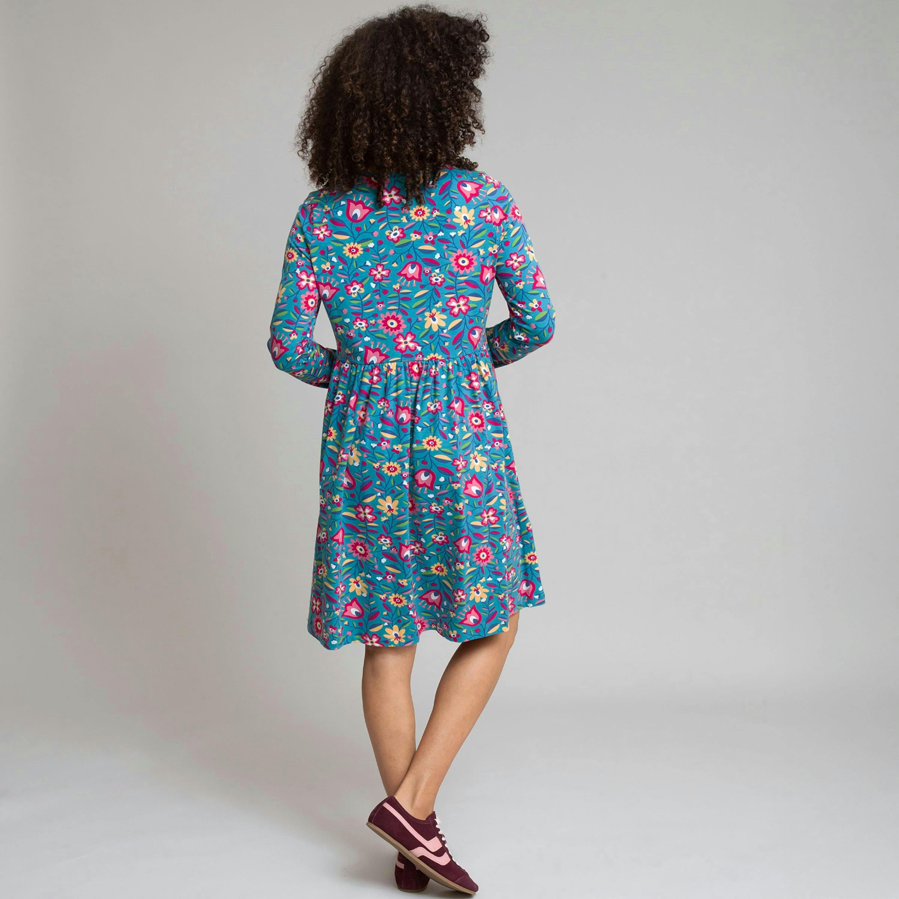 Organic Folksy Bloom Harbour Jersey Dress , view 4 of 4