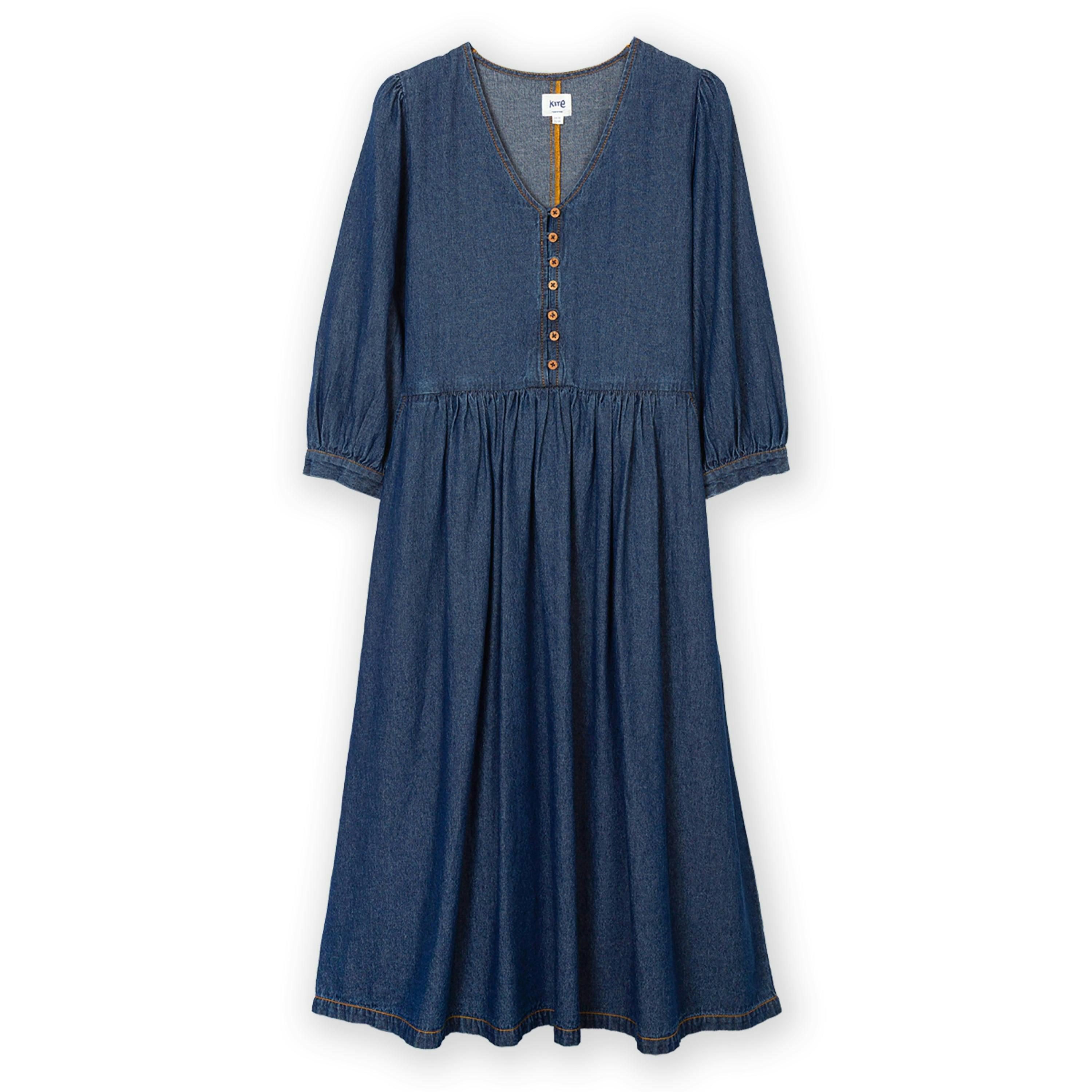 Organic Worgret Denim Dress , view 2 of 5
