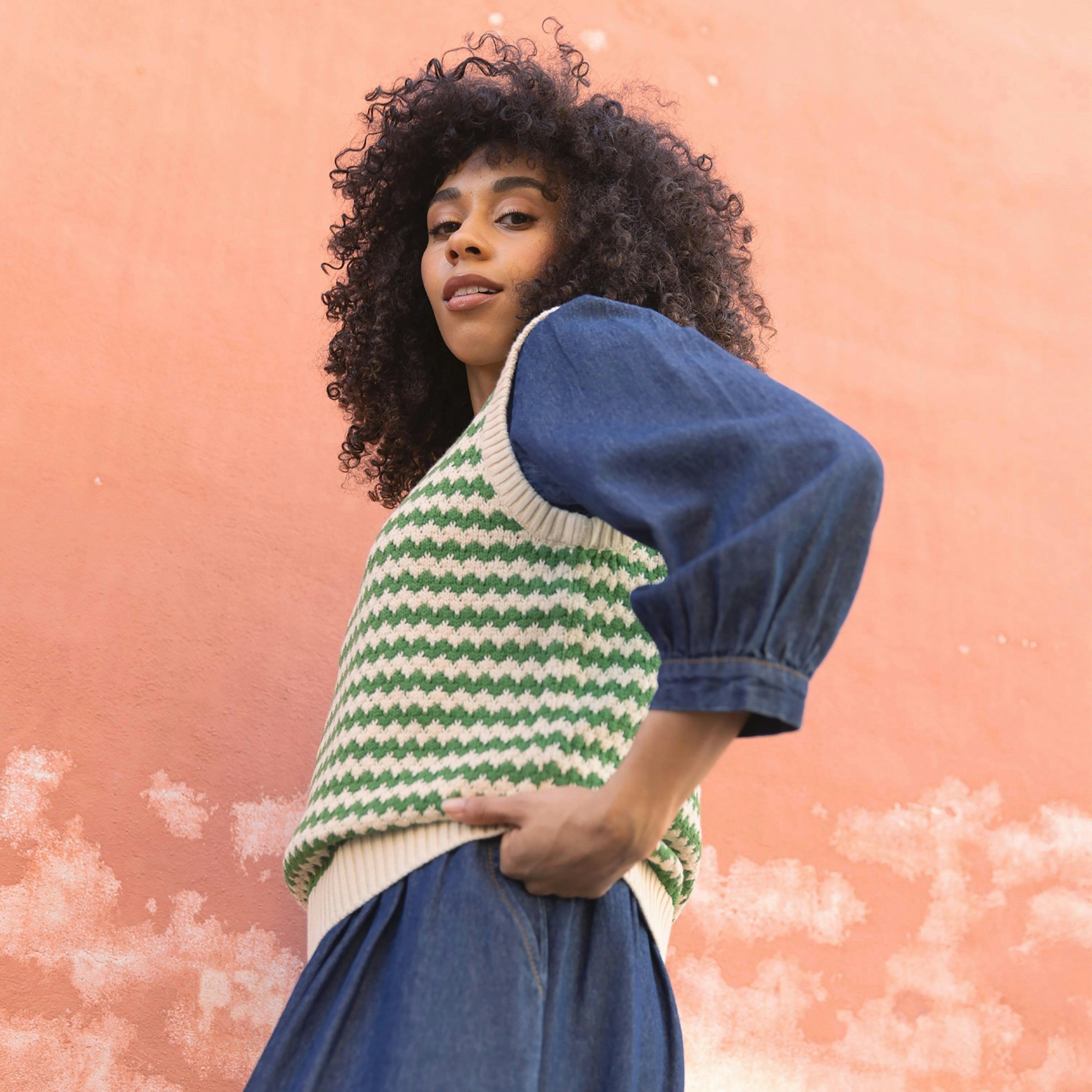 Organic Worgret Denim Dress , view 4 of 5