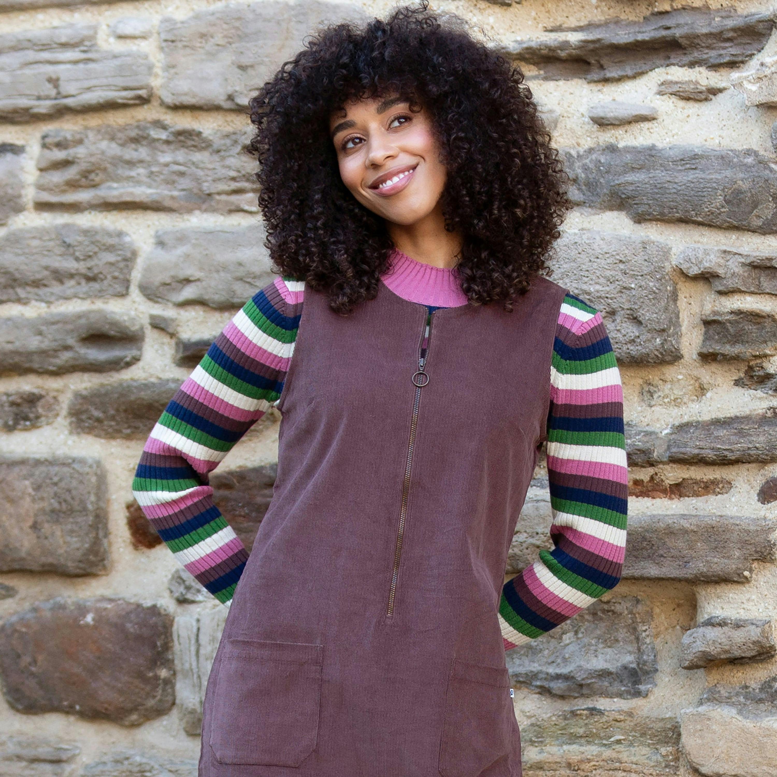 Organic Purewell Cord Pinafore Dress , view 3 of 4