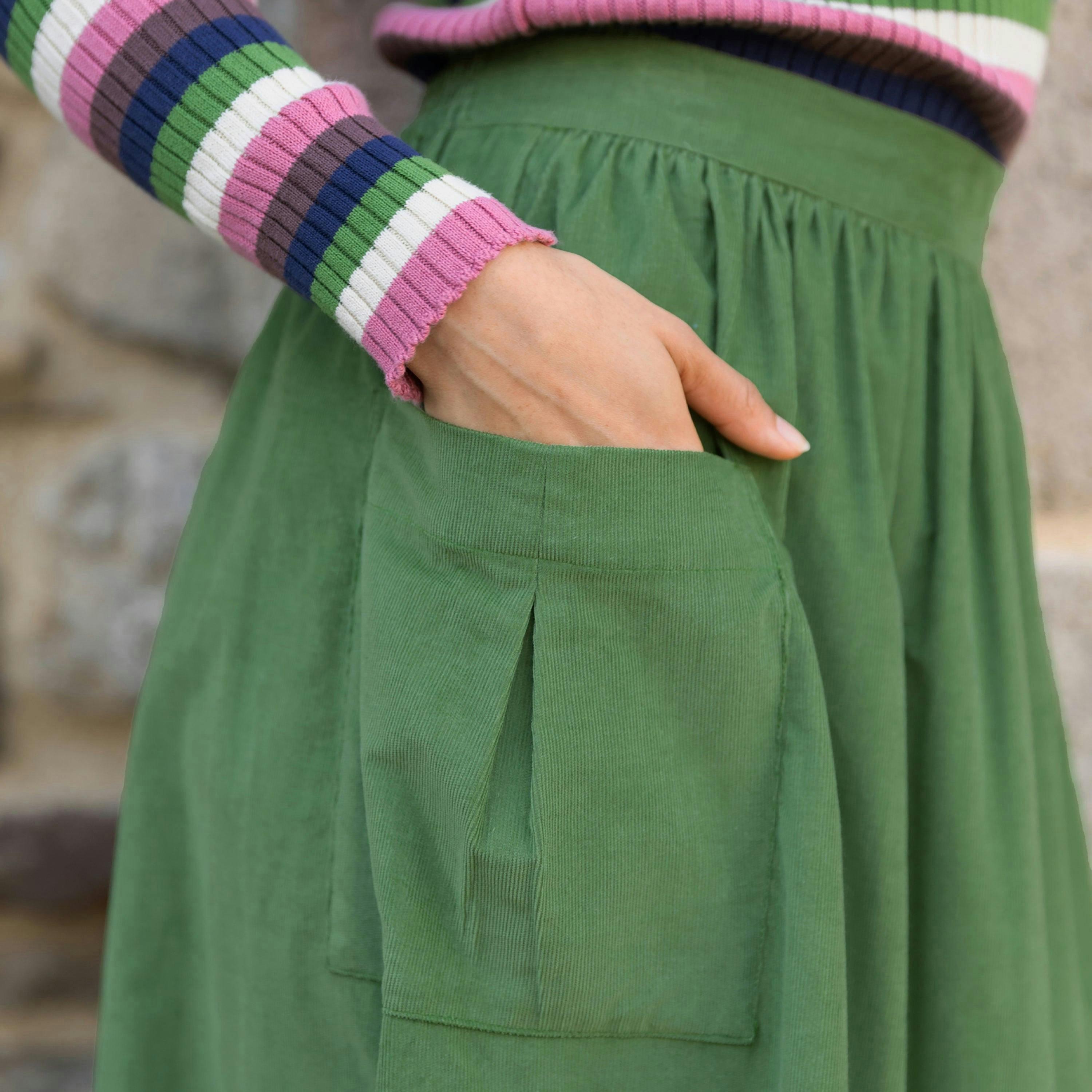 Organic Mudeford Cord Skirt , view 4 of 5