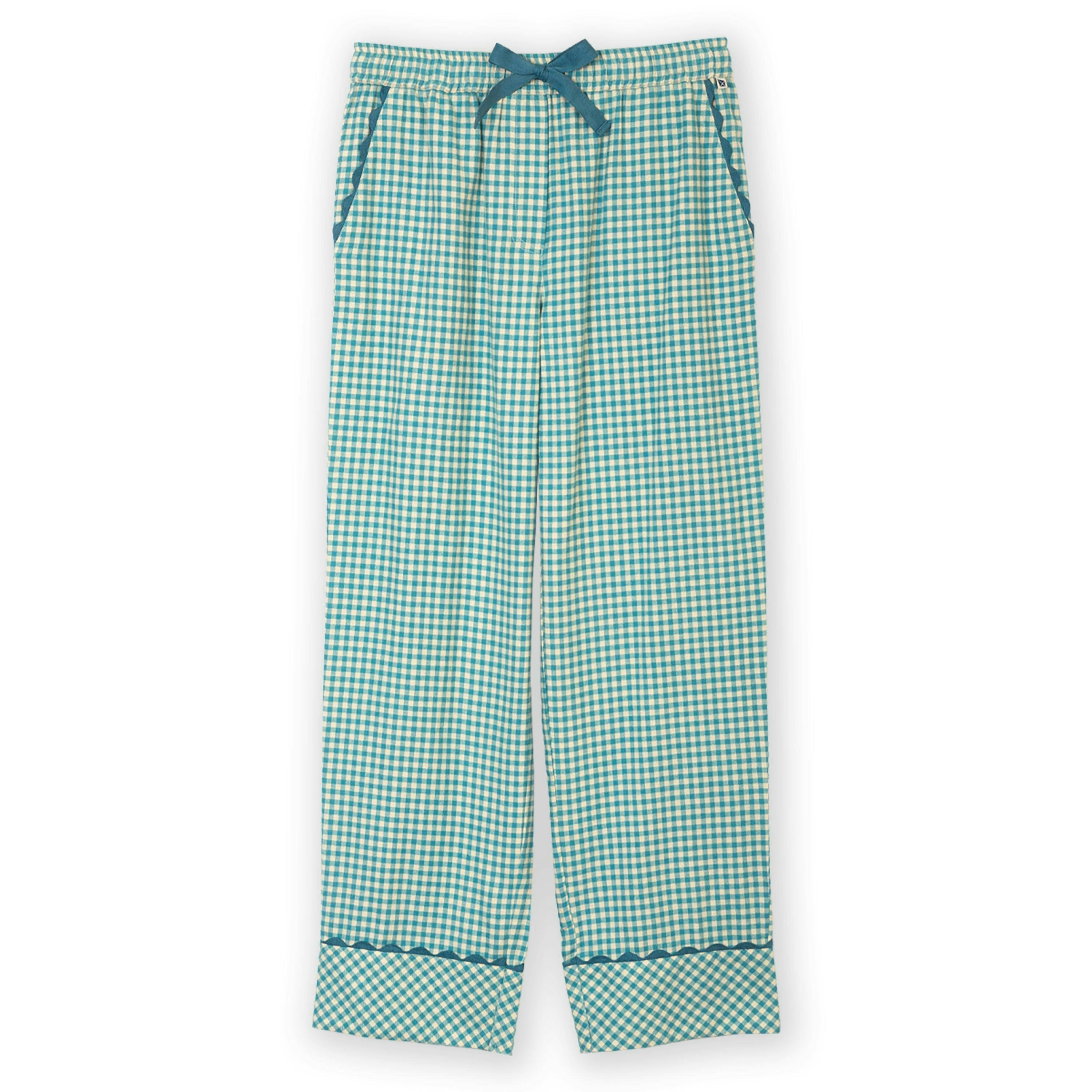 Organic Ocean Check Cranborne Flannel Comfies , view 2 of 4