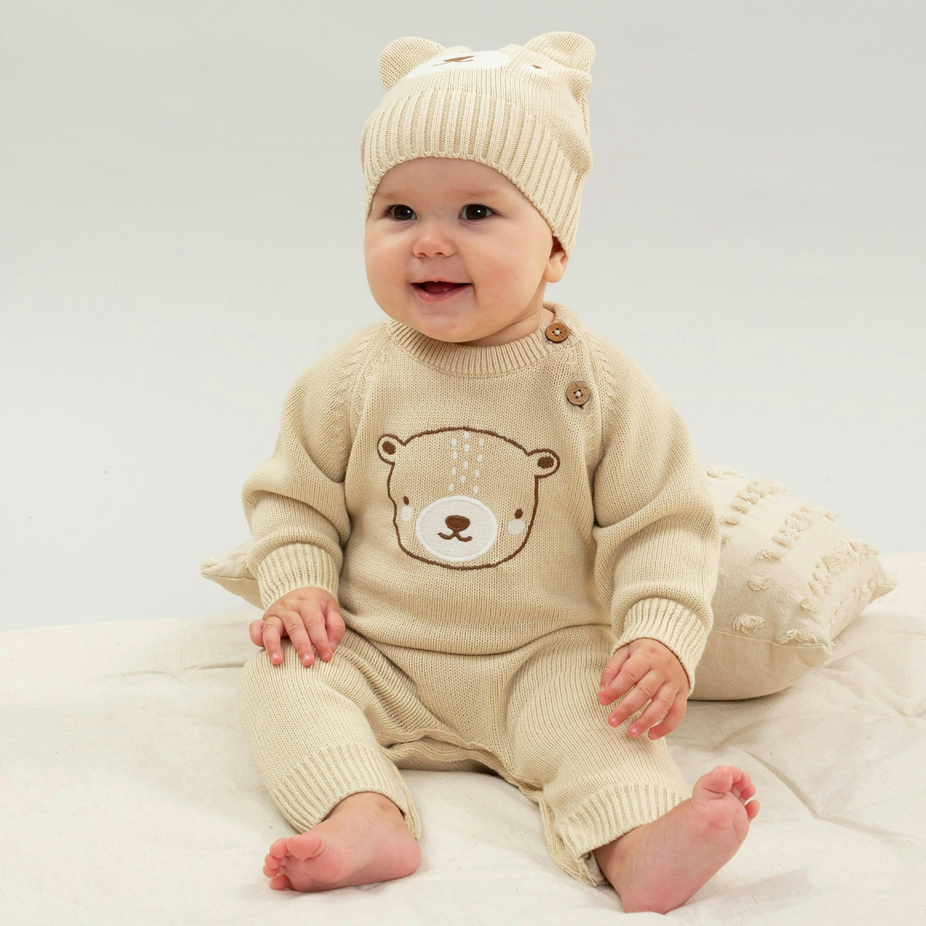 Baby Organic Little Ted Knit Romper , view 2 of 3