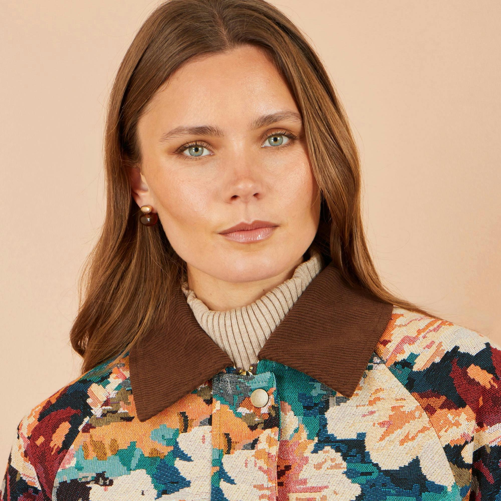 Yumi Multicolour Floral Woven Bomber Jacket , view 5 of 5