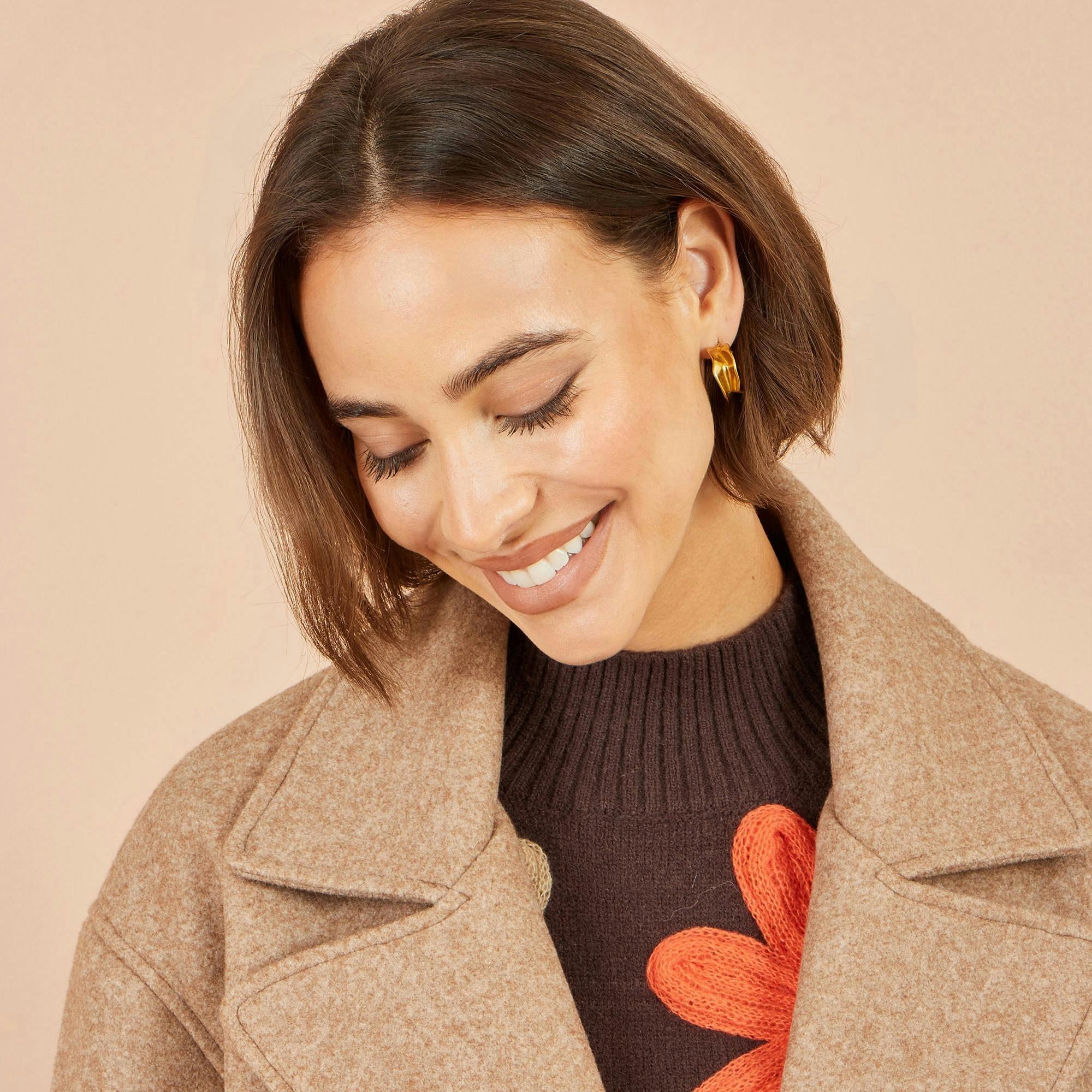 Yumi Beige Boxy Cropped Jacket , view 6 of 6