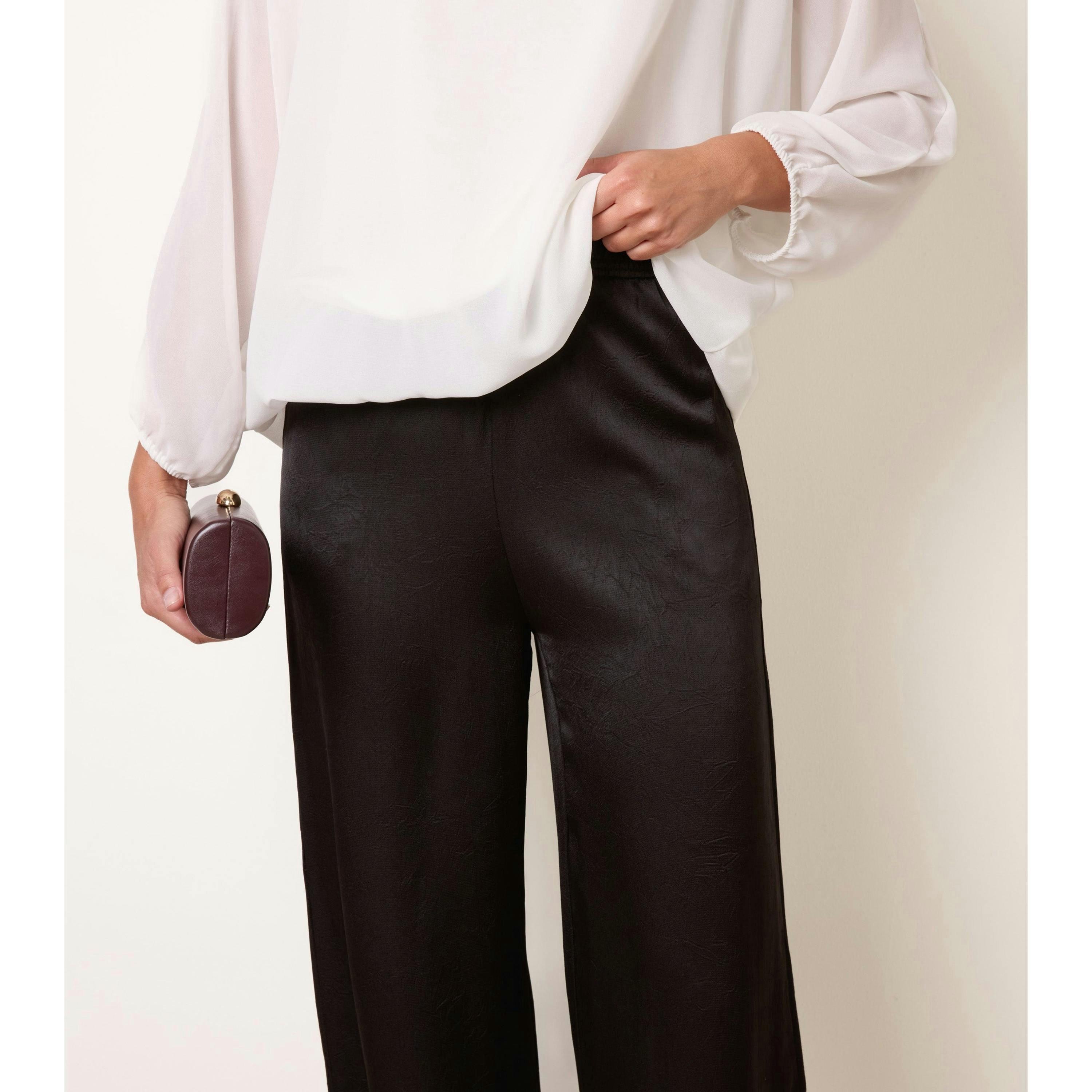 Blue Vanilla High Waist Wide Leg Trousers  in Black , view 3 of 4