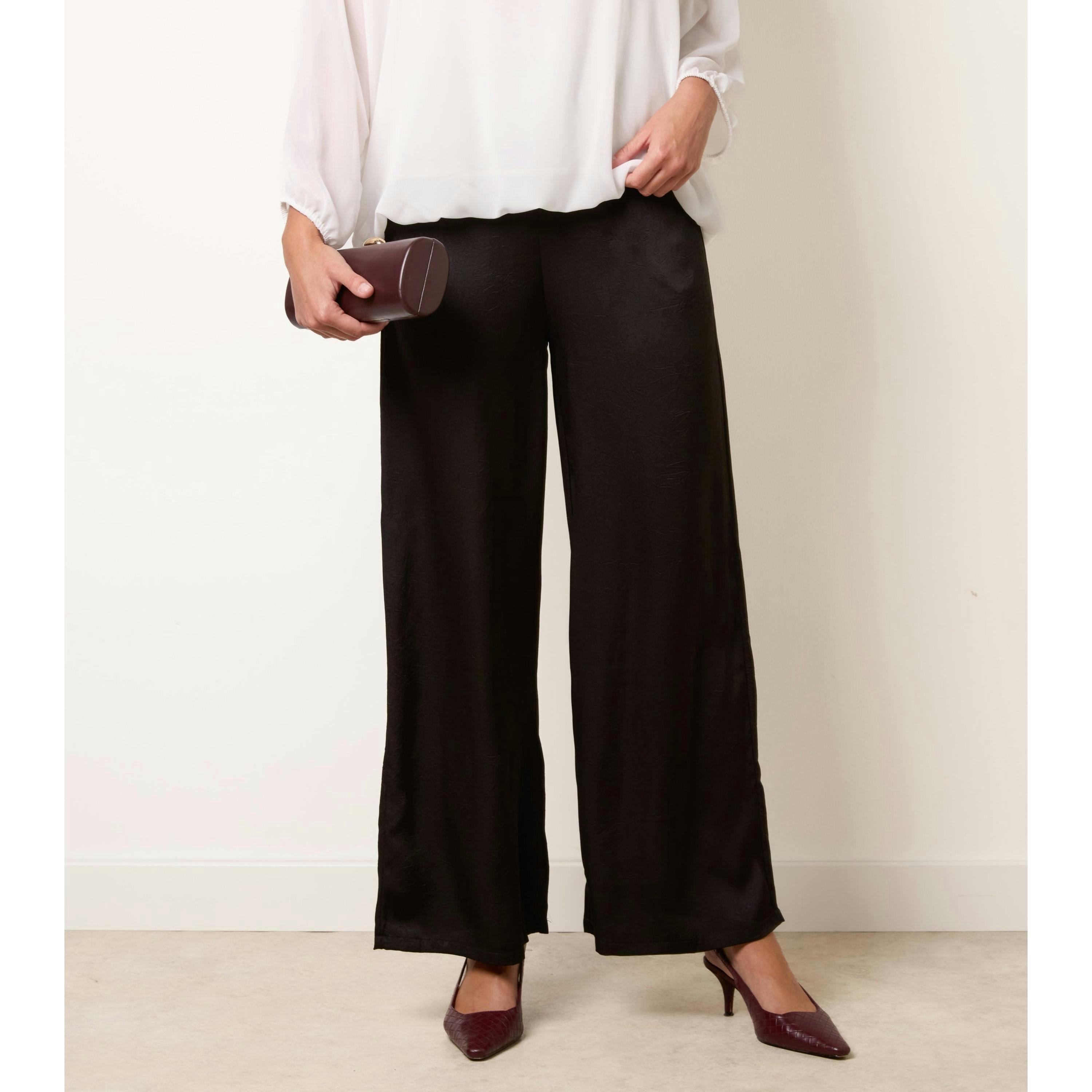 Blue Vanilla High Waist Wide Leg Trousers  in Black , view 4 of 4