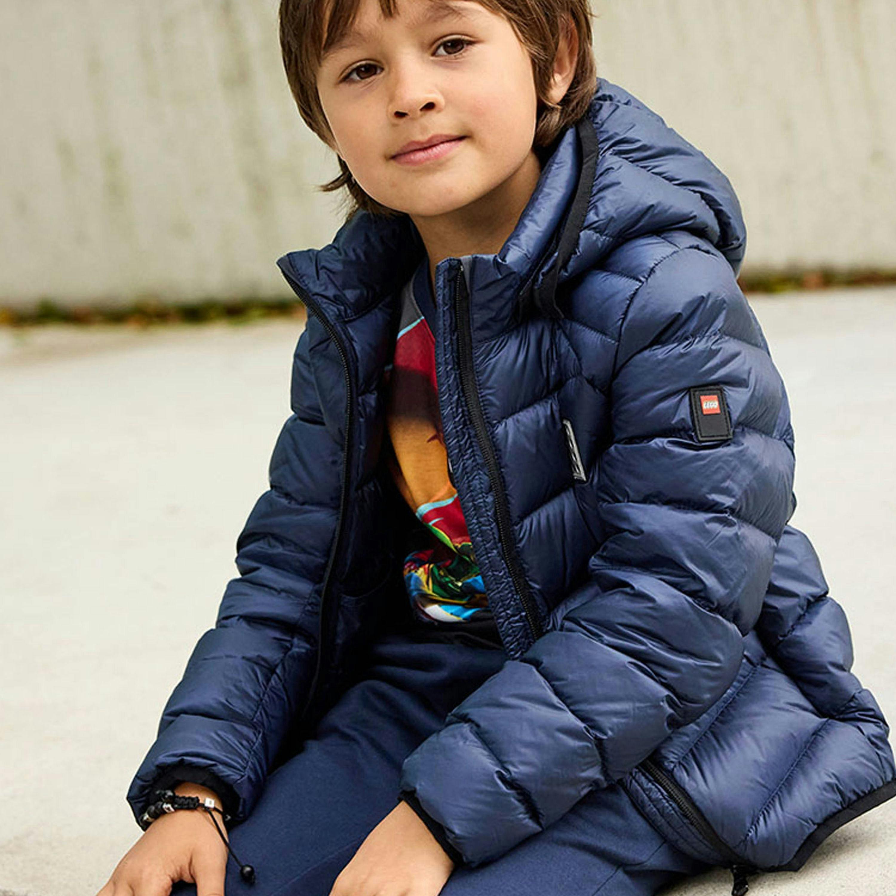 LEGO® Kids Unisex Puffer Jacket, Dark Navy , view 6 of 6