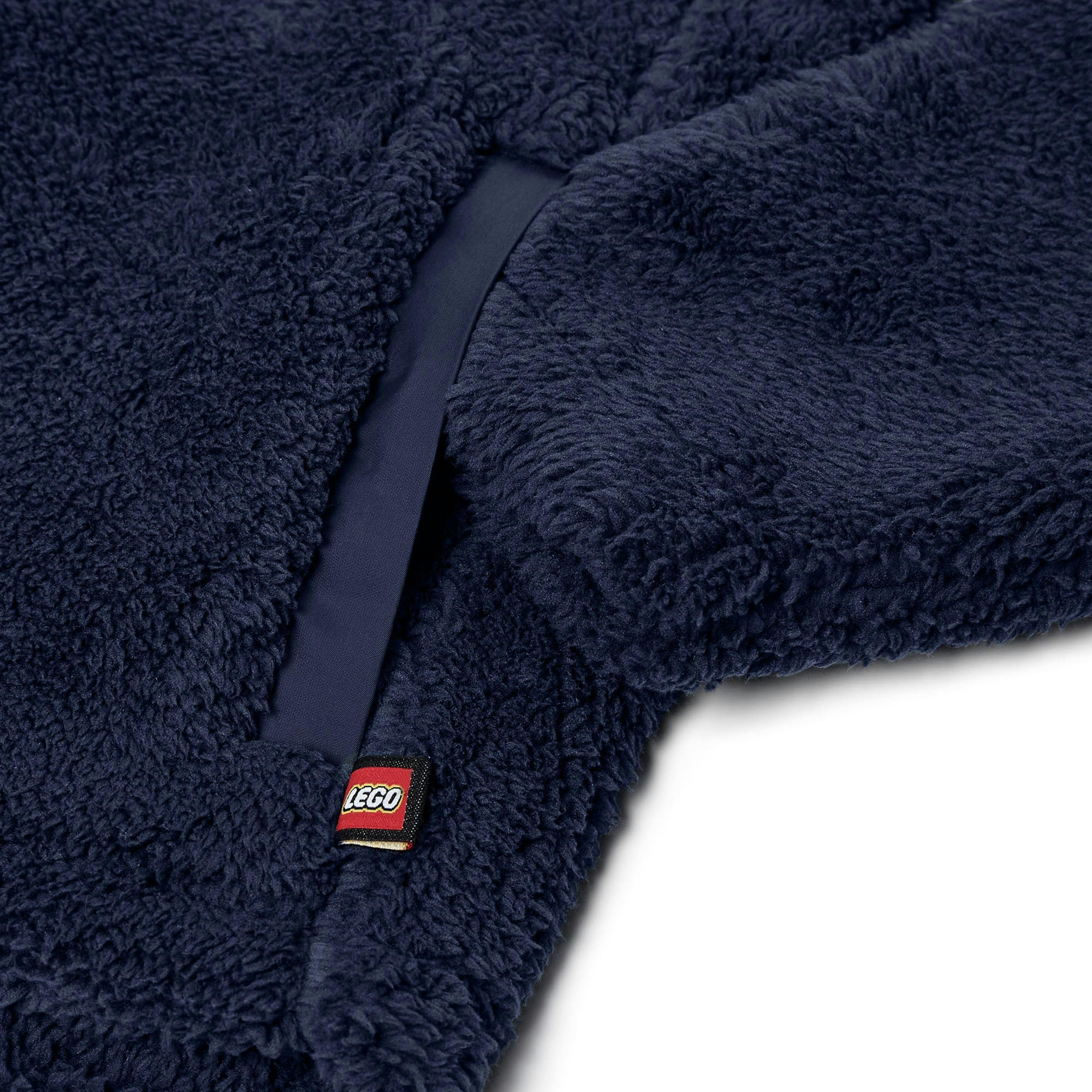 LEGO® Kids Unisex Teddy Fleece Jacket, Navy/Grey , view 3 of 5