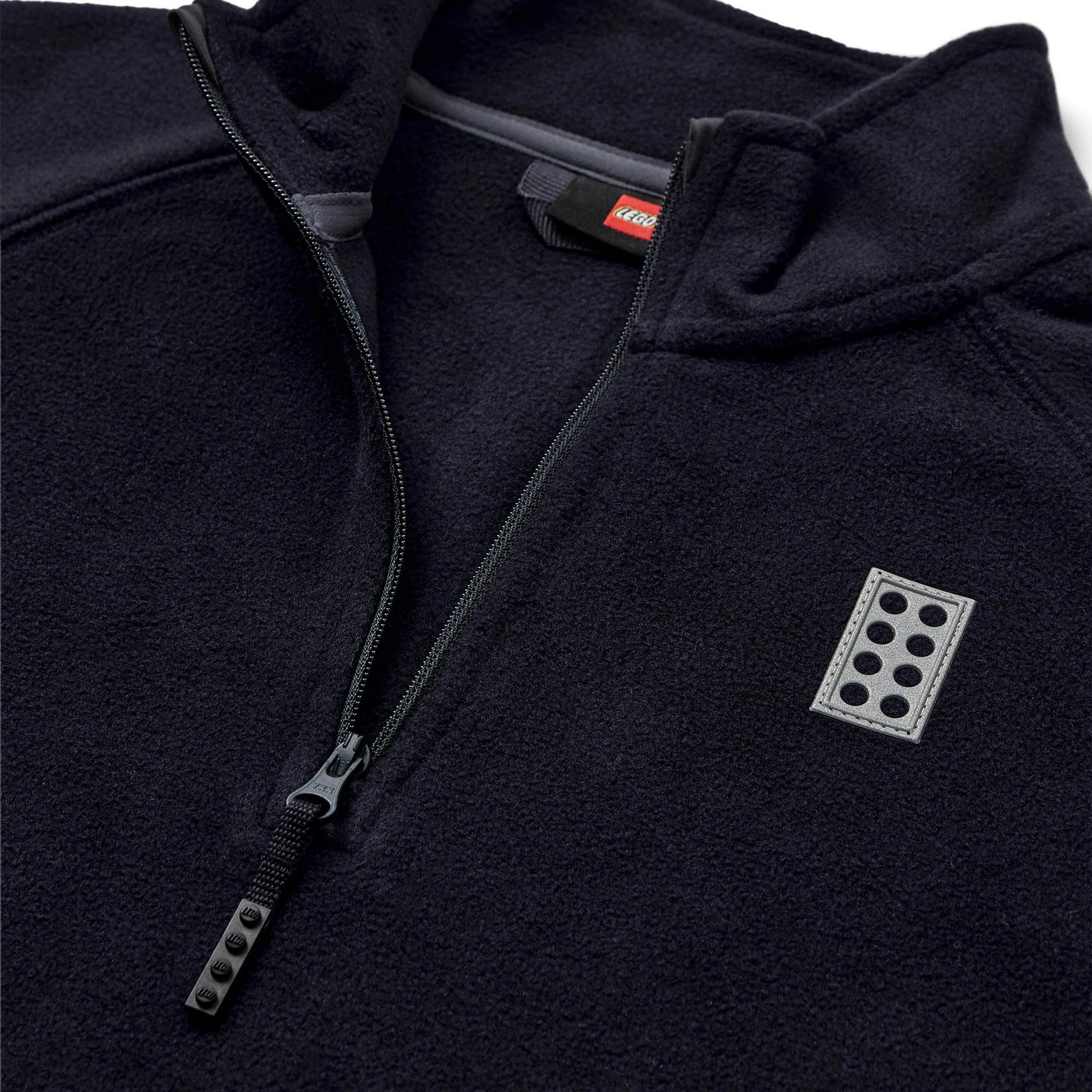LEGO® Kids Unisex Quarter Zip Fleece Pullover, Black , view 3 of 5