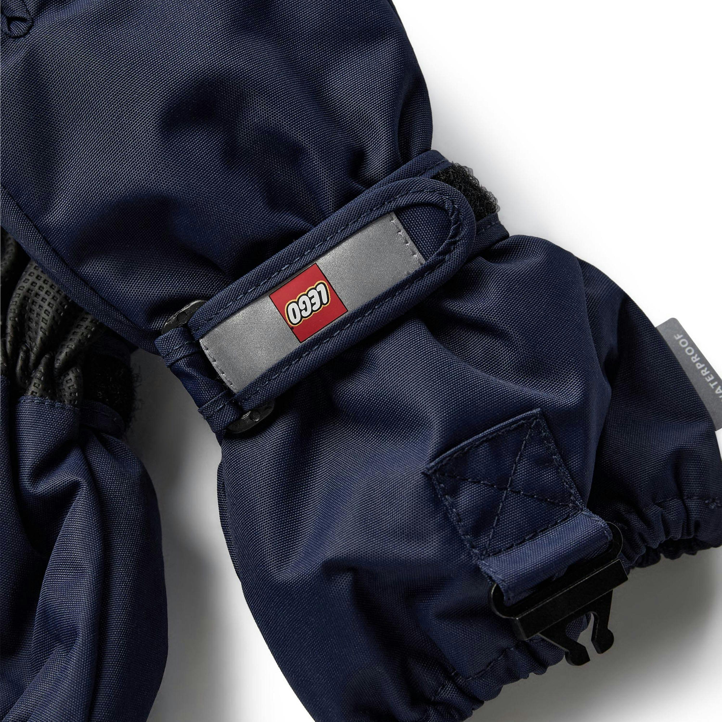LEGO® Kids Unisex Thermal Ski Gloves, Windproof, Water Repellent, Dark Navy , view 3 of 5