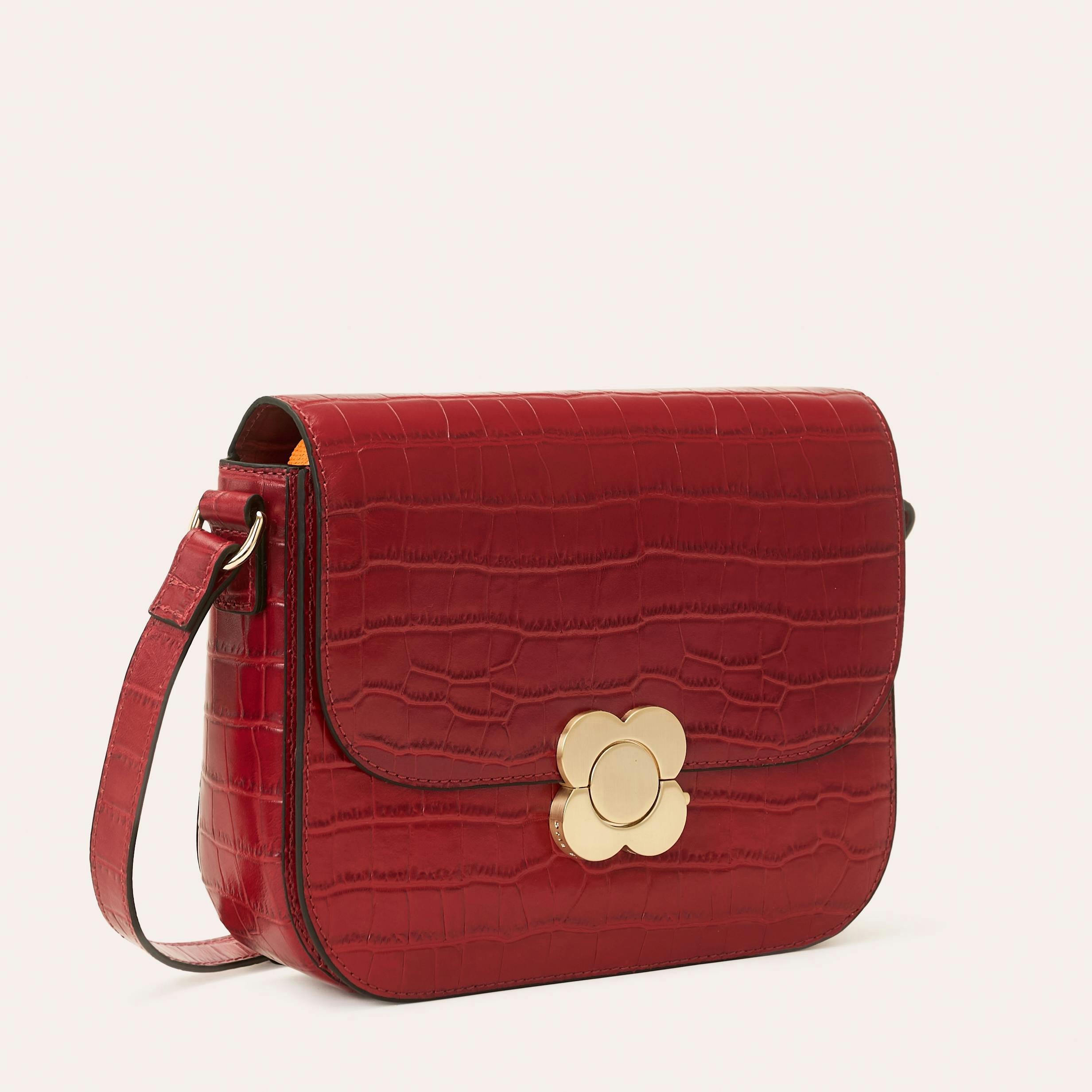 Eclipse Leather Crossbody - Red Croc , view 2 of 4