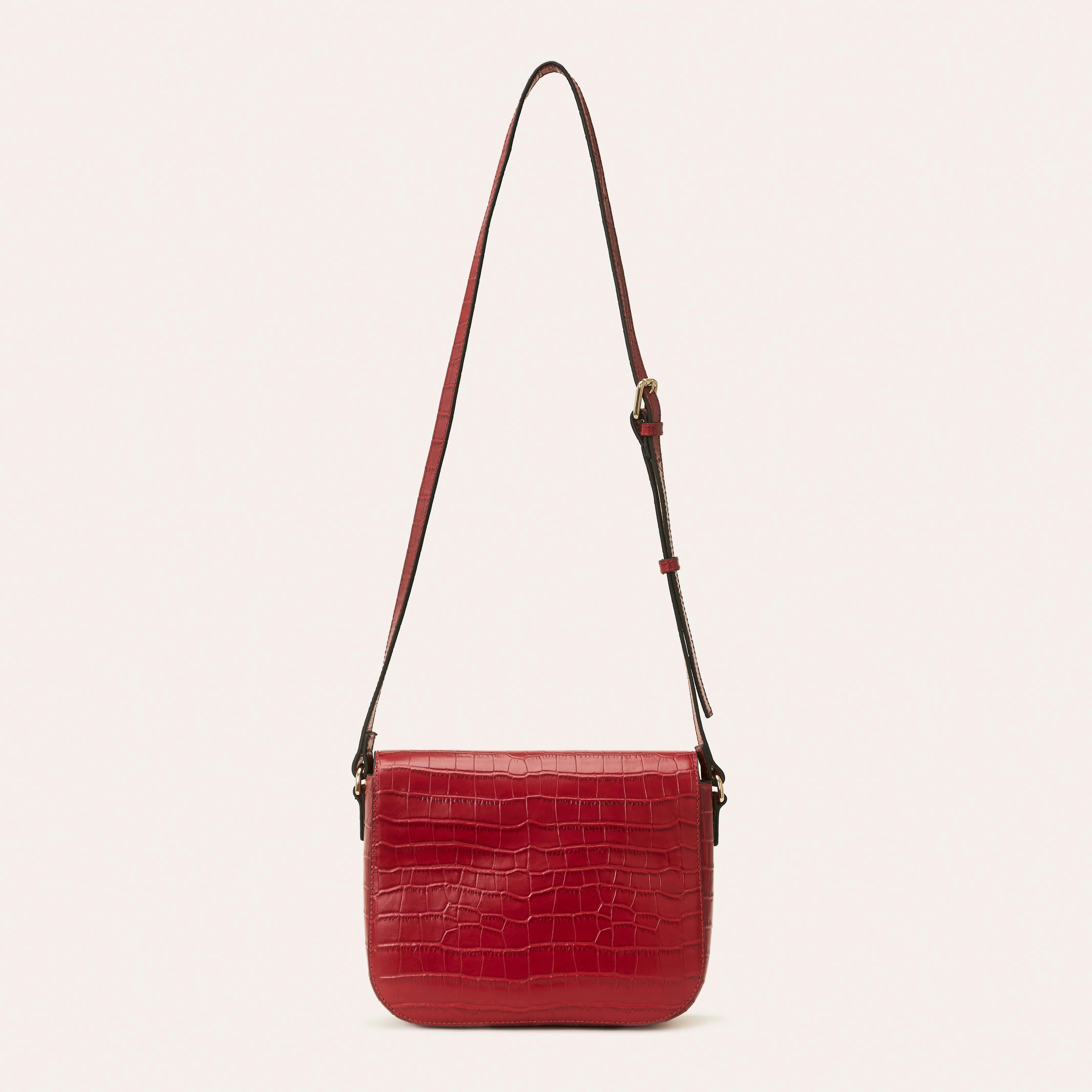 Eclipse Leather Crossbody - Red Croc , view 3 of 4