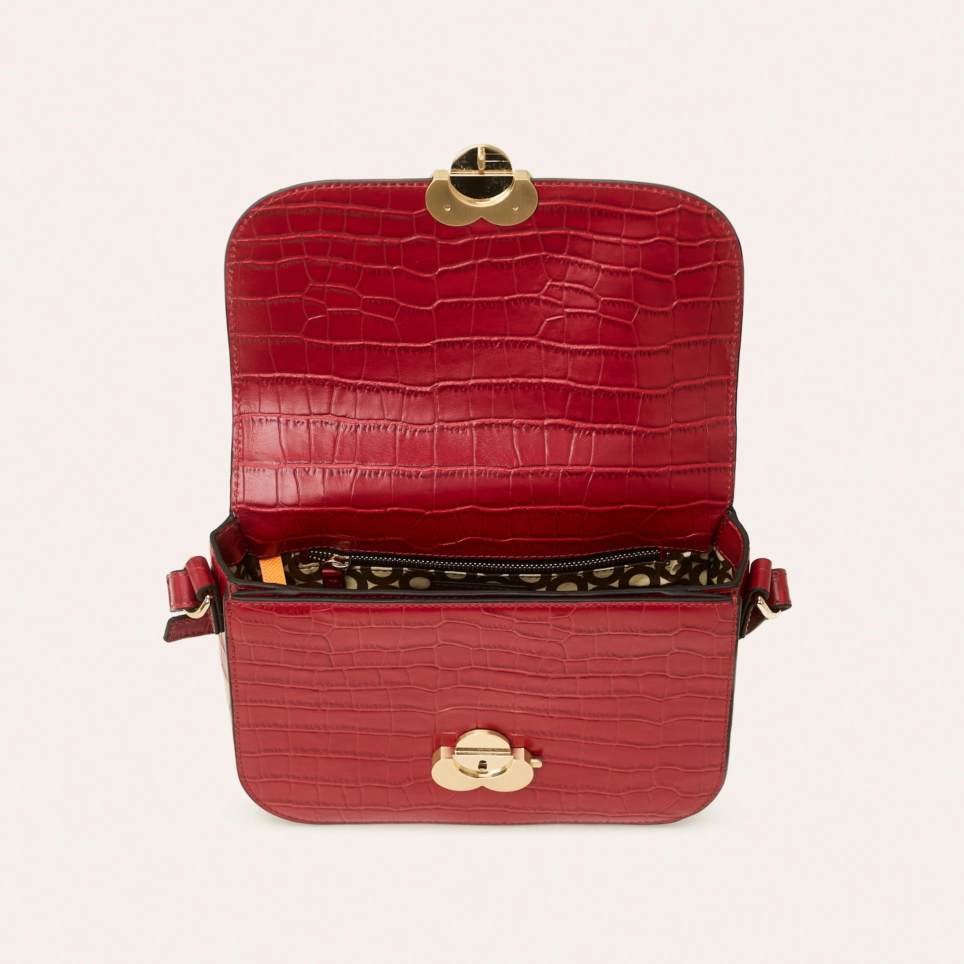 Eclipse Leather Crossbody - Red Croc , view 4 of 4