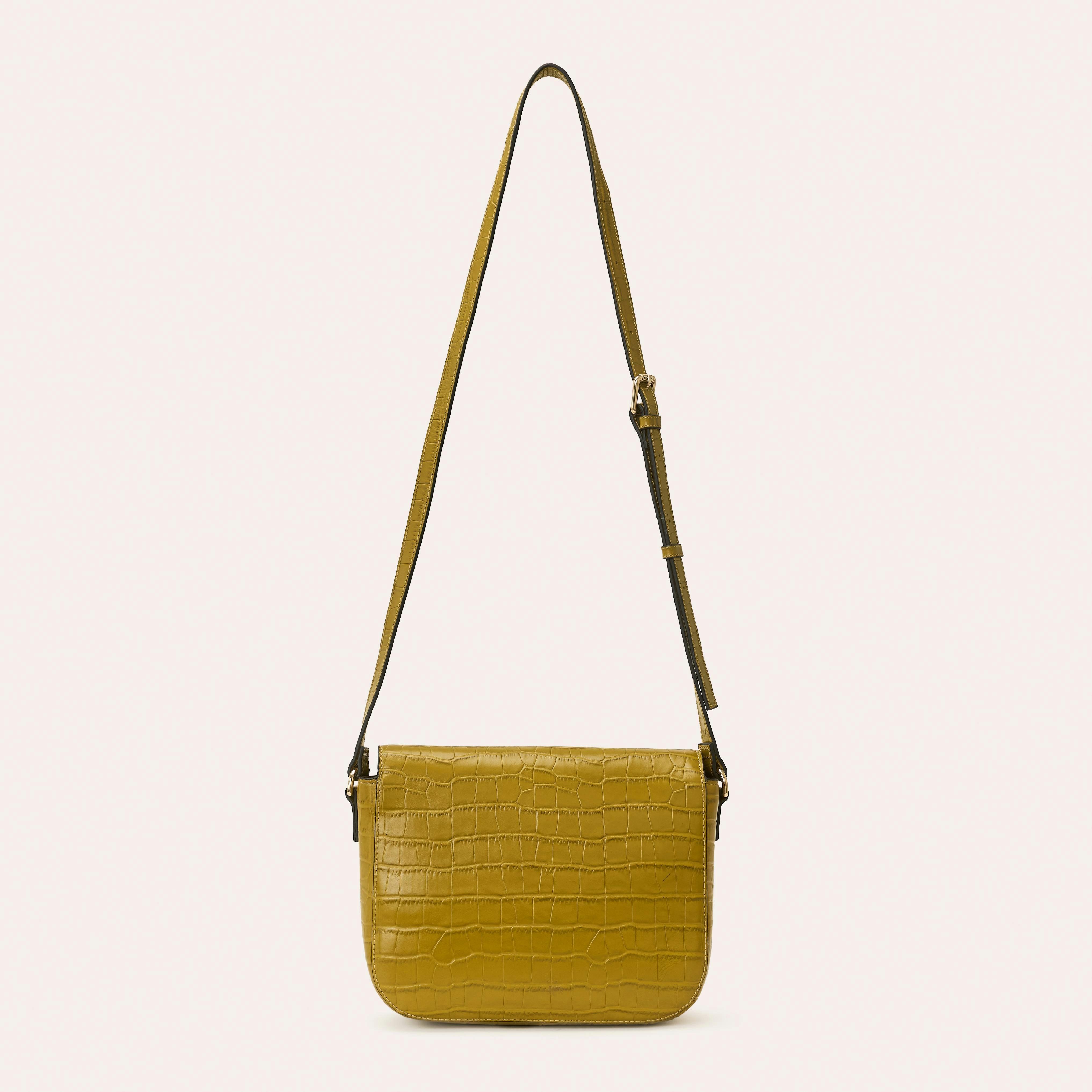 Eclipse Leather Crossbody - Green Tea Croc , view 3 of 4