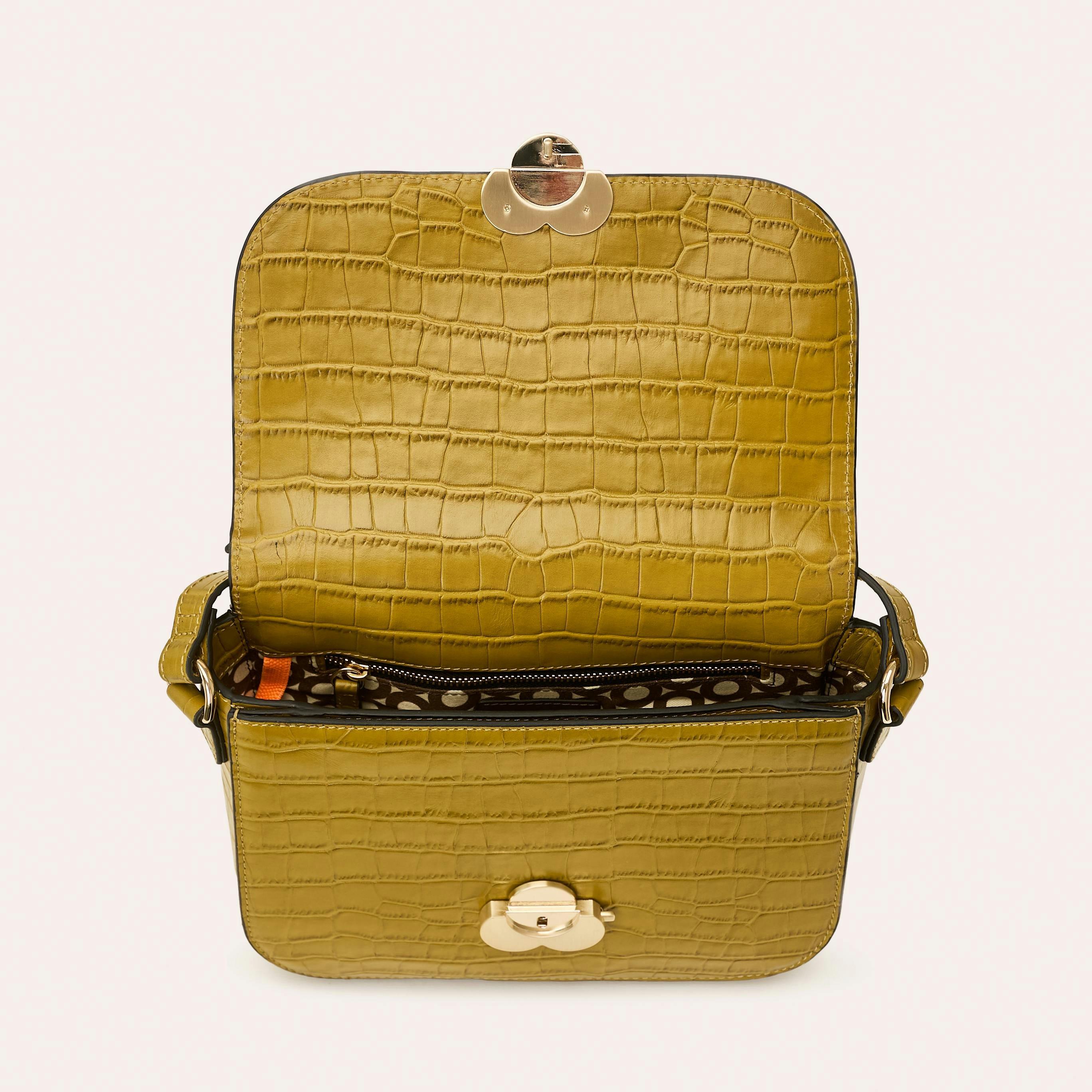 Eclipse Leather Crossbody - Green Tea Croc , view 4 of 4