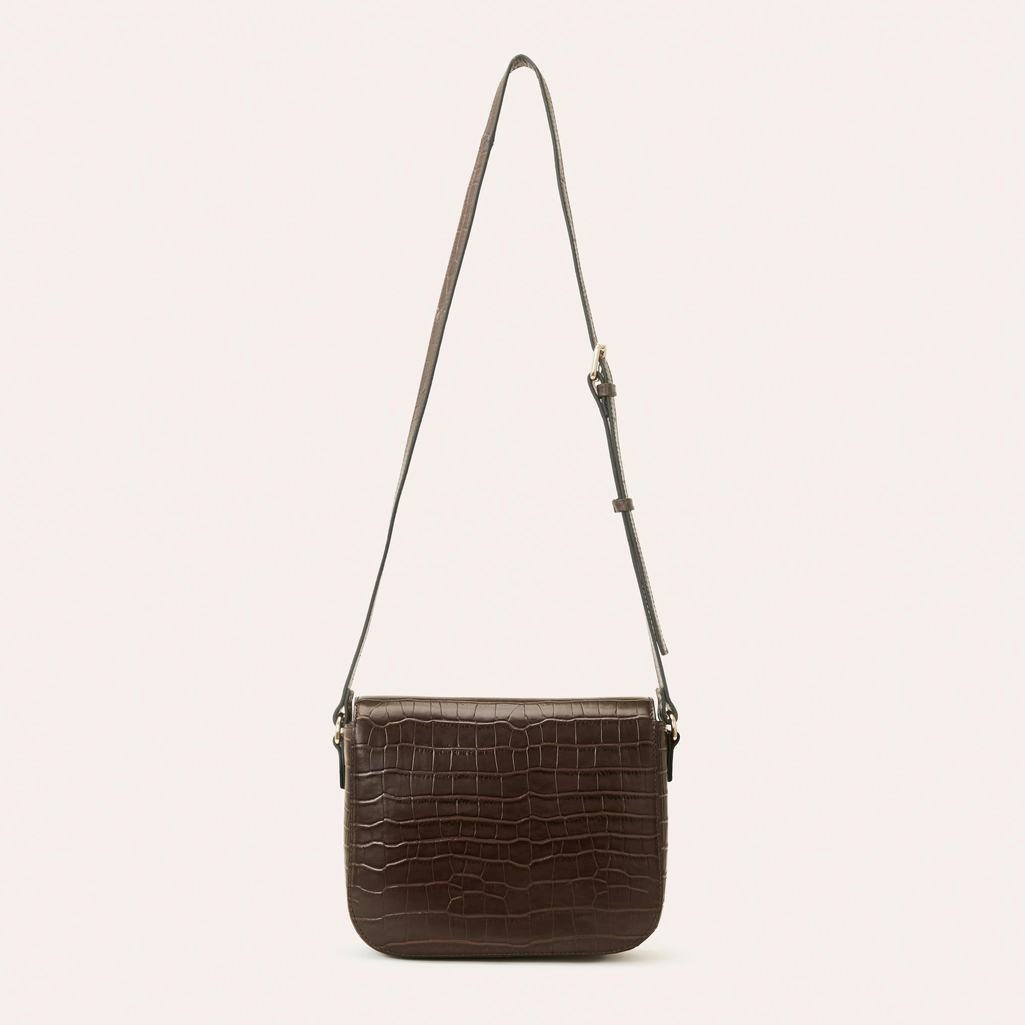 Eclipse Leather Crossbody - Chocolate Croc , view 3 of 4