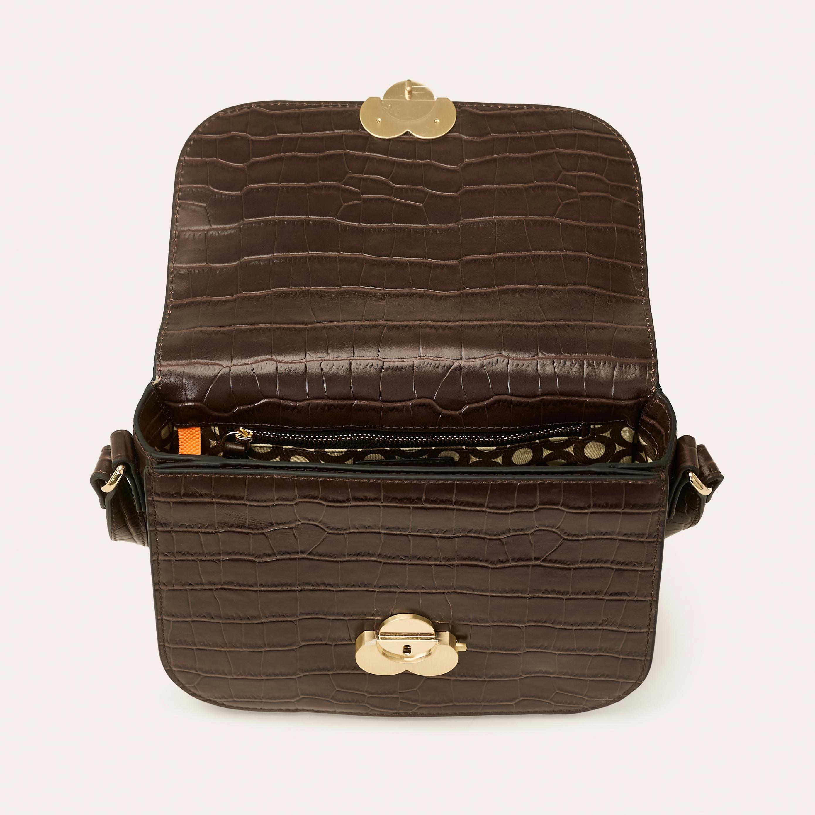 Eclipse Leather Crossbody - Chocolate Croc , view 4 of 4