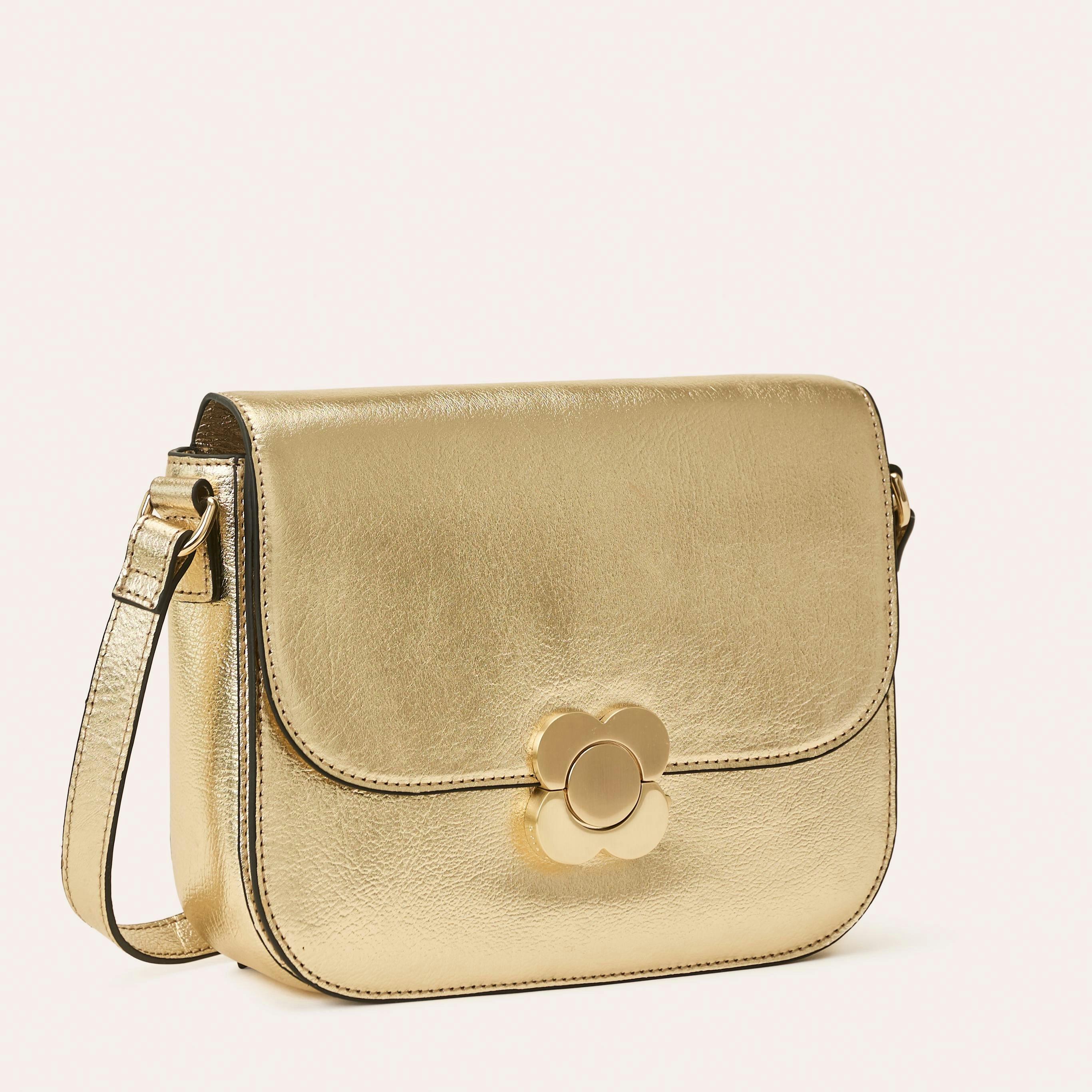 Eclipse Leather Crossbody - Gold Metallic , view 2 of 4