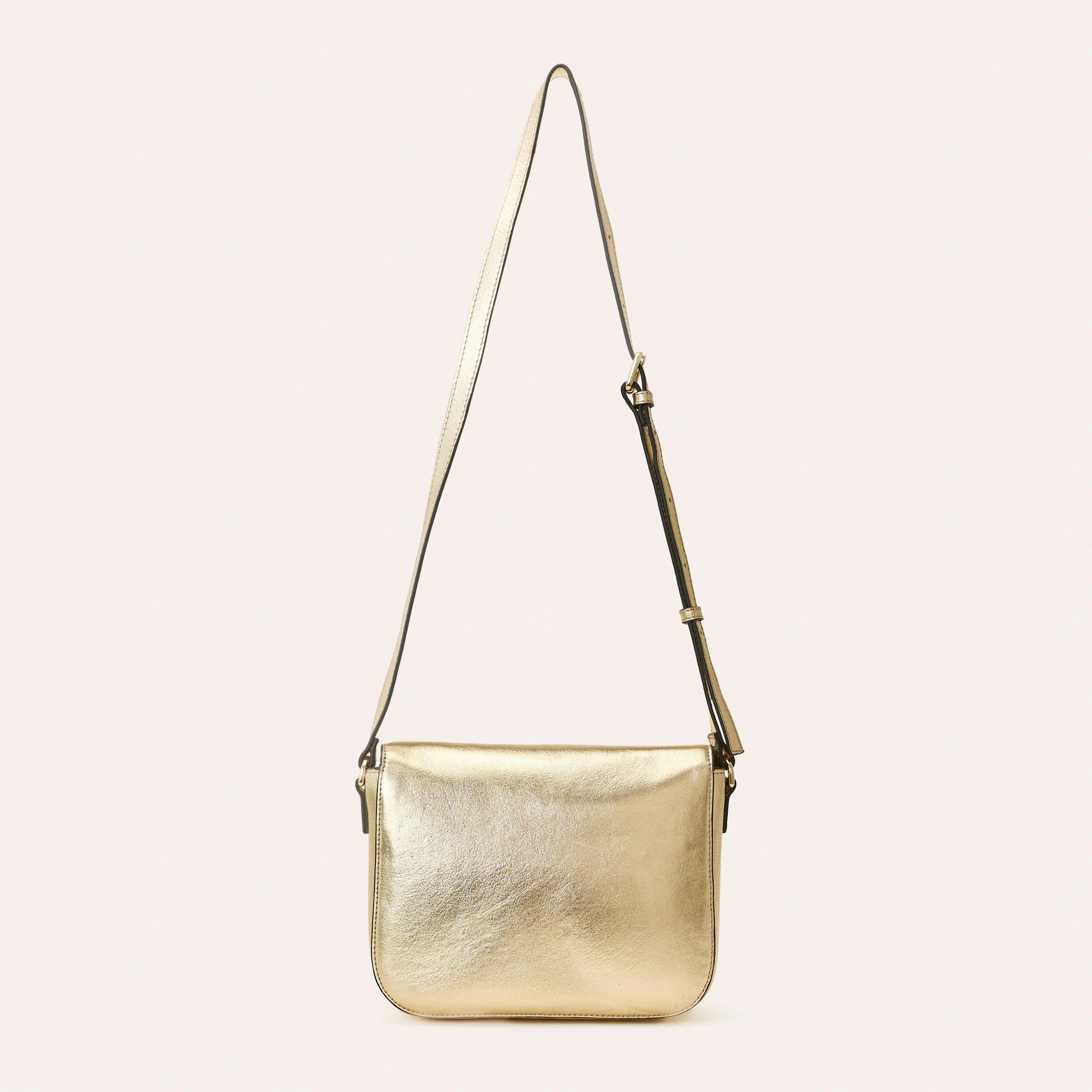 Eclipse Leather Crossbody - Gold Metallic , view 3 of 4