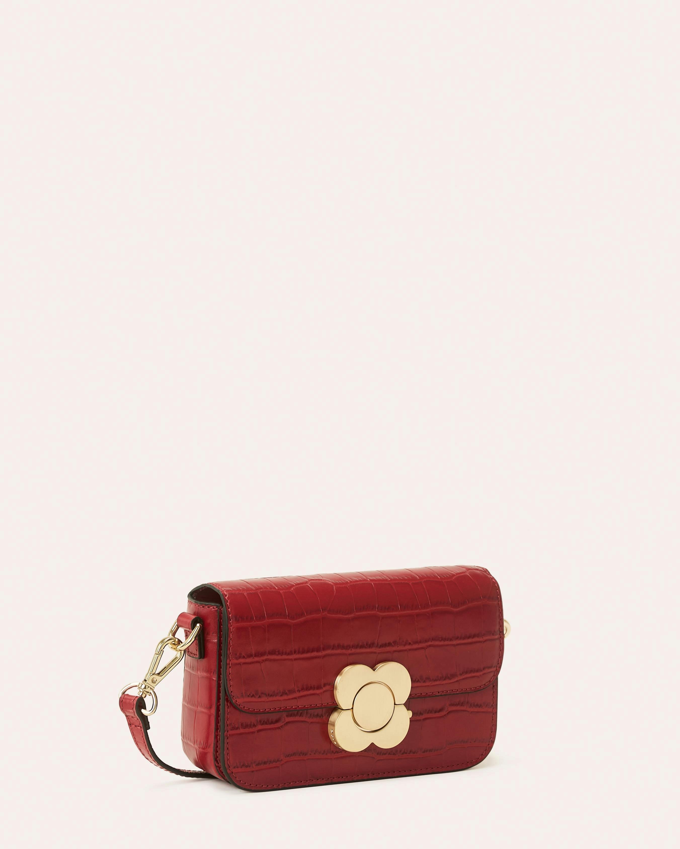 Extra Mini Eclipse Leather Crossbody - Red Croc , view 2 of 4