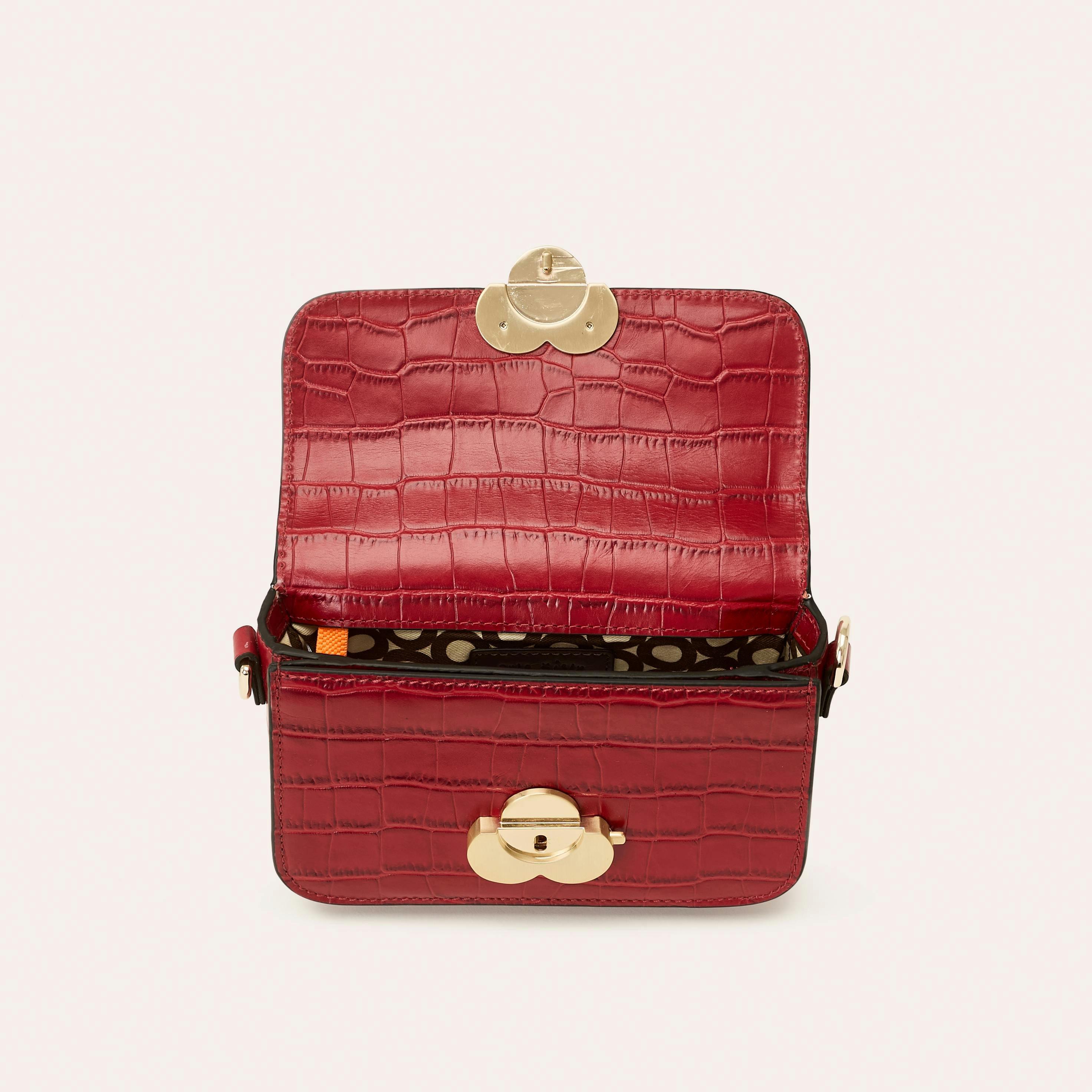 Extra Mini Eclipse Leather Crossbody - Red Croc , view 4 of 4