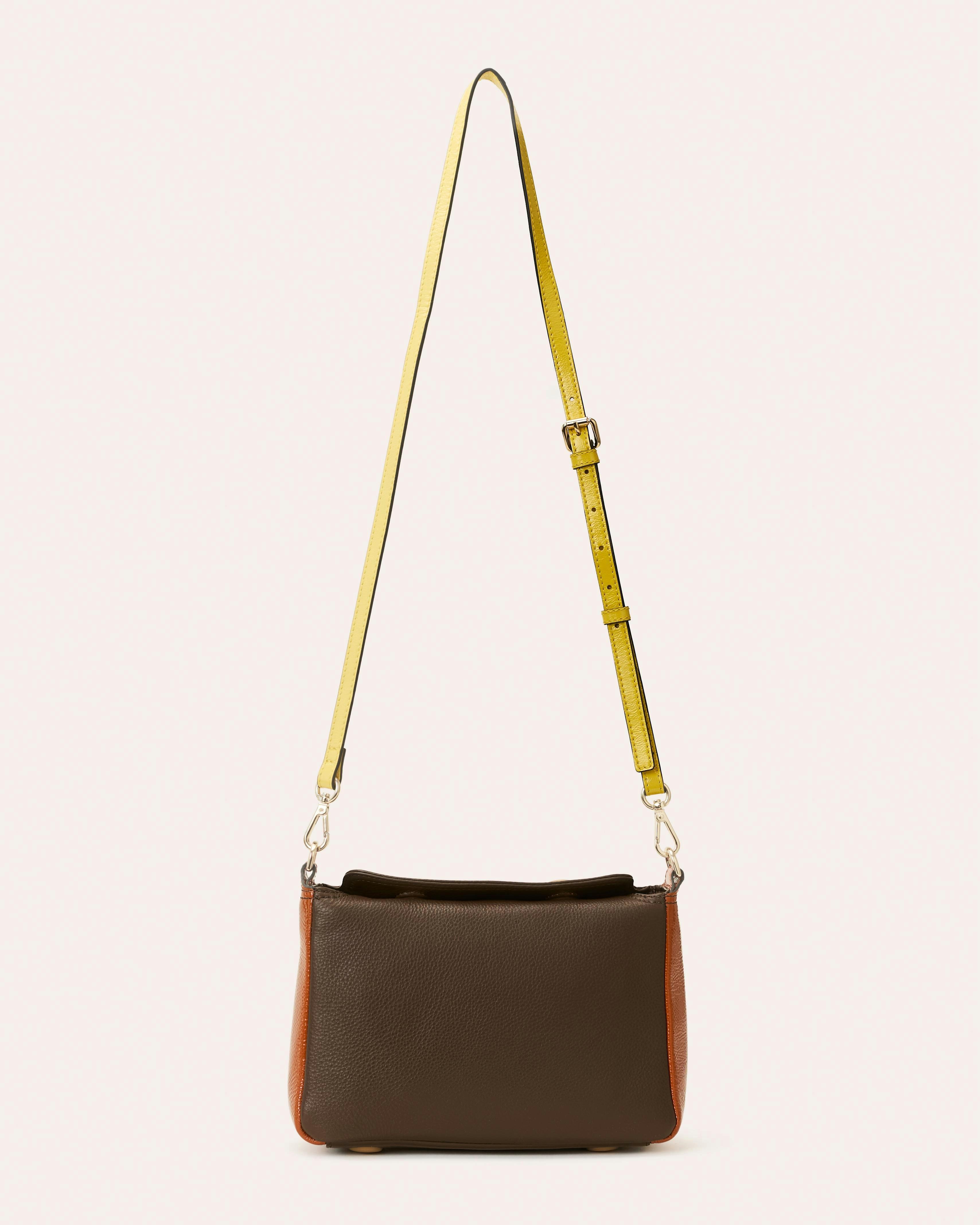 Mini Softie Leather Handbag - Sheepskin Applique Chocolate , view 3 of 4